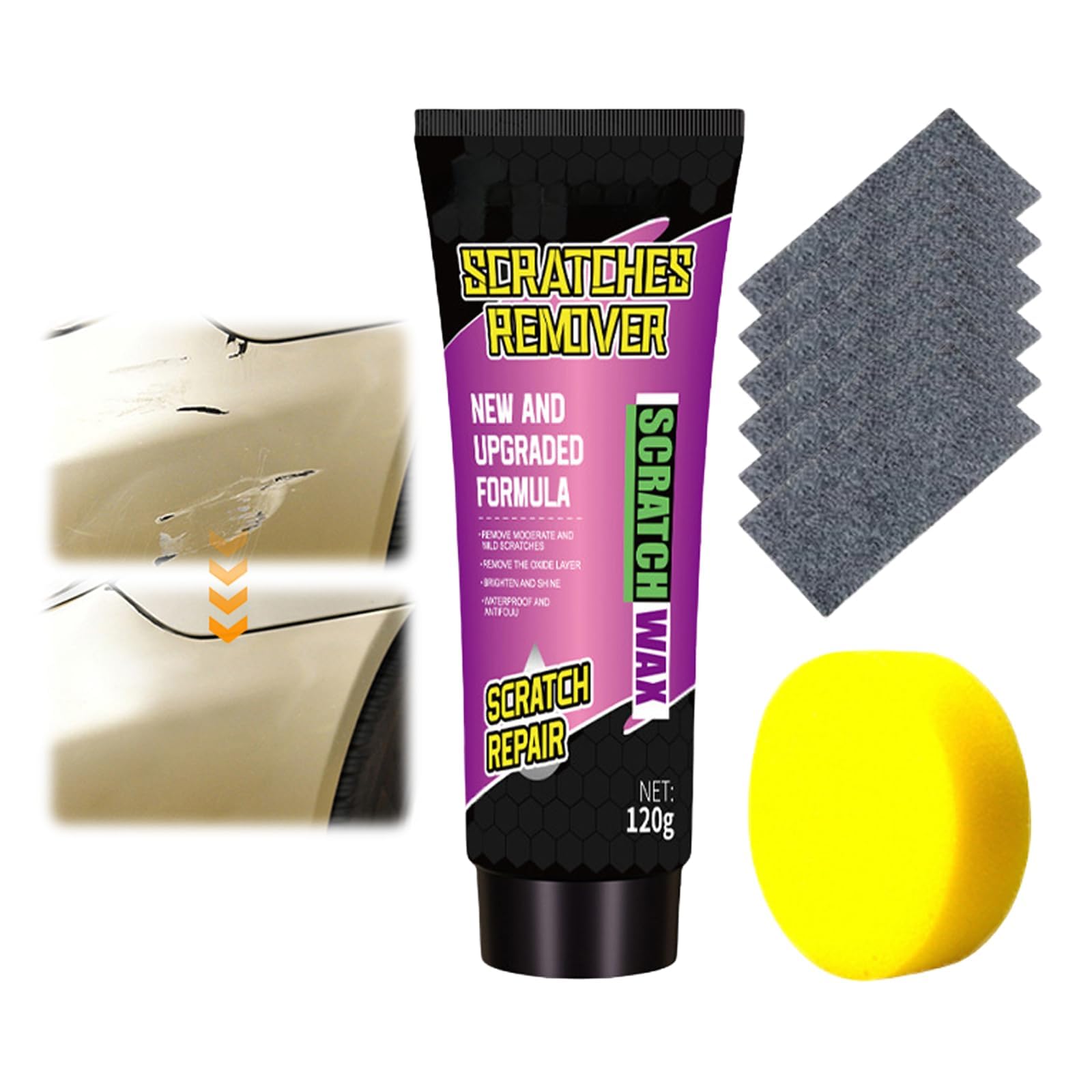 Nano Sparkle Cloth Car Scratch Remover – Nano Repair Technology with Scratch Repair Paste & Polishing Wax, Magic Nano Cleaning Cloth for Scratch Removal & Paint Restoration