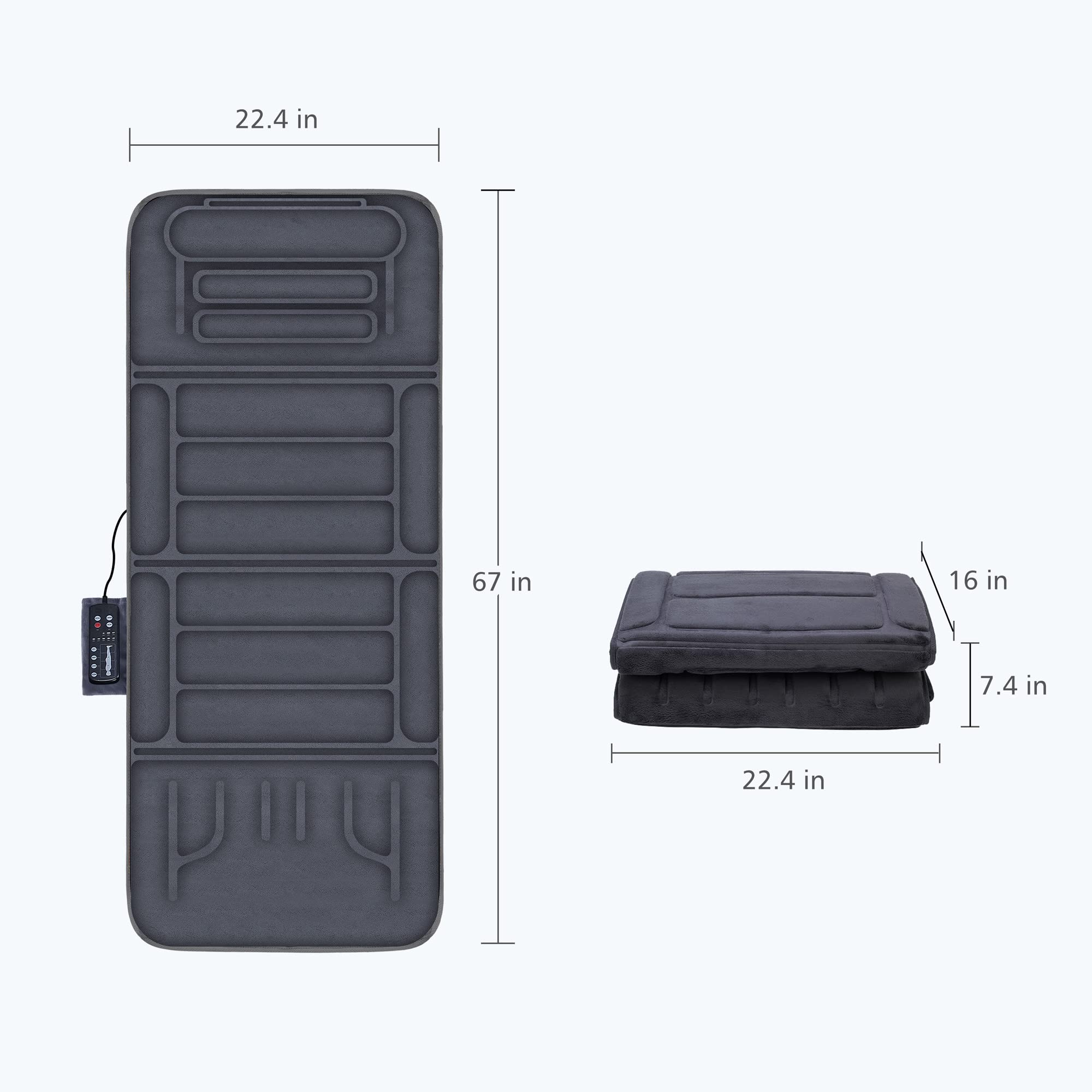 COMFIER Massage Mat Full Body,Massage Pad with 10 Vibration Motors,Back Massager Pad with Heat,Christmas Gifts for Men Women Mom Dad - Image 7 thumbnail