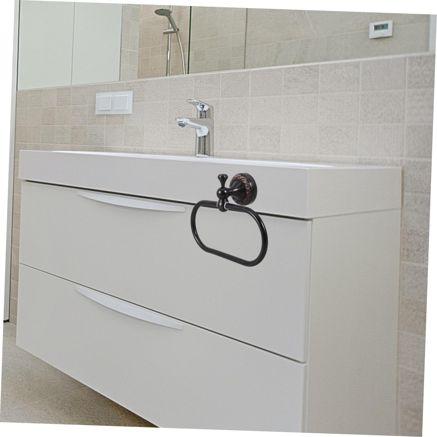 jojofuny Portasciugamani ad Anello in Rame Portasciugamani da Parete per Bagno Design Retrò Moderno Salvaspazio per Appendere Asciugamani e Accessori in Cucina e Bagno