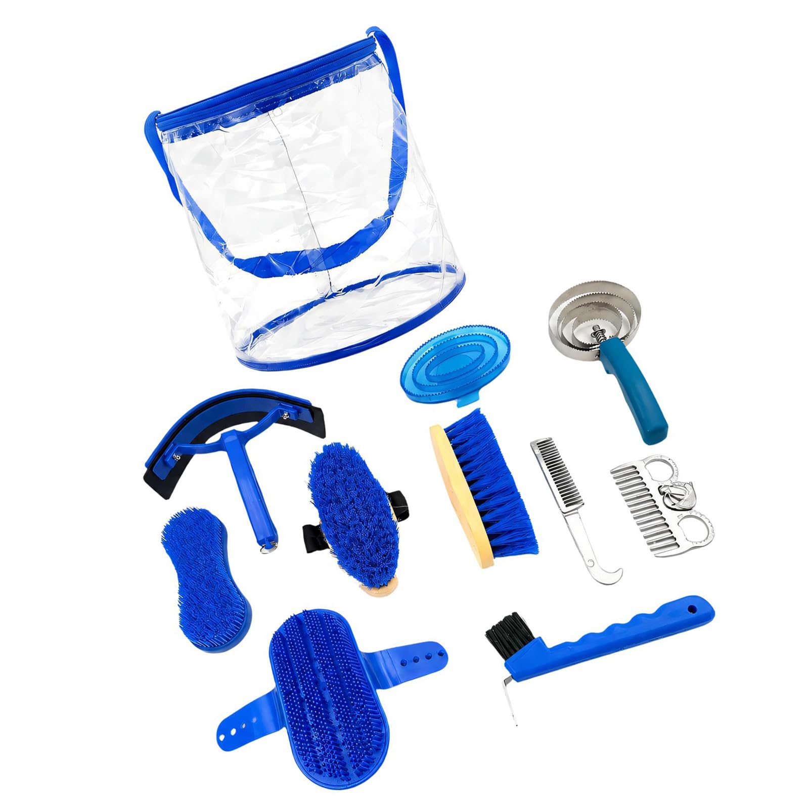 Pferdepflegeset mit Hufkratzbürste und Fellkamm, Blue