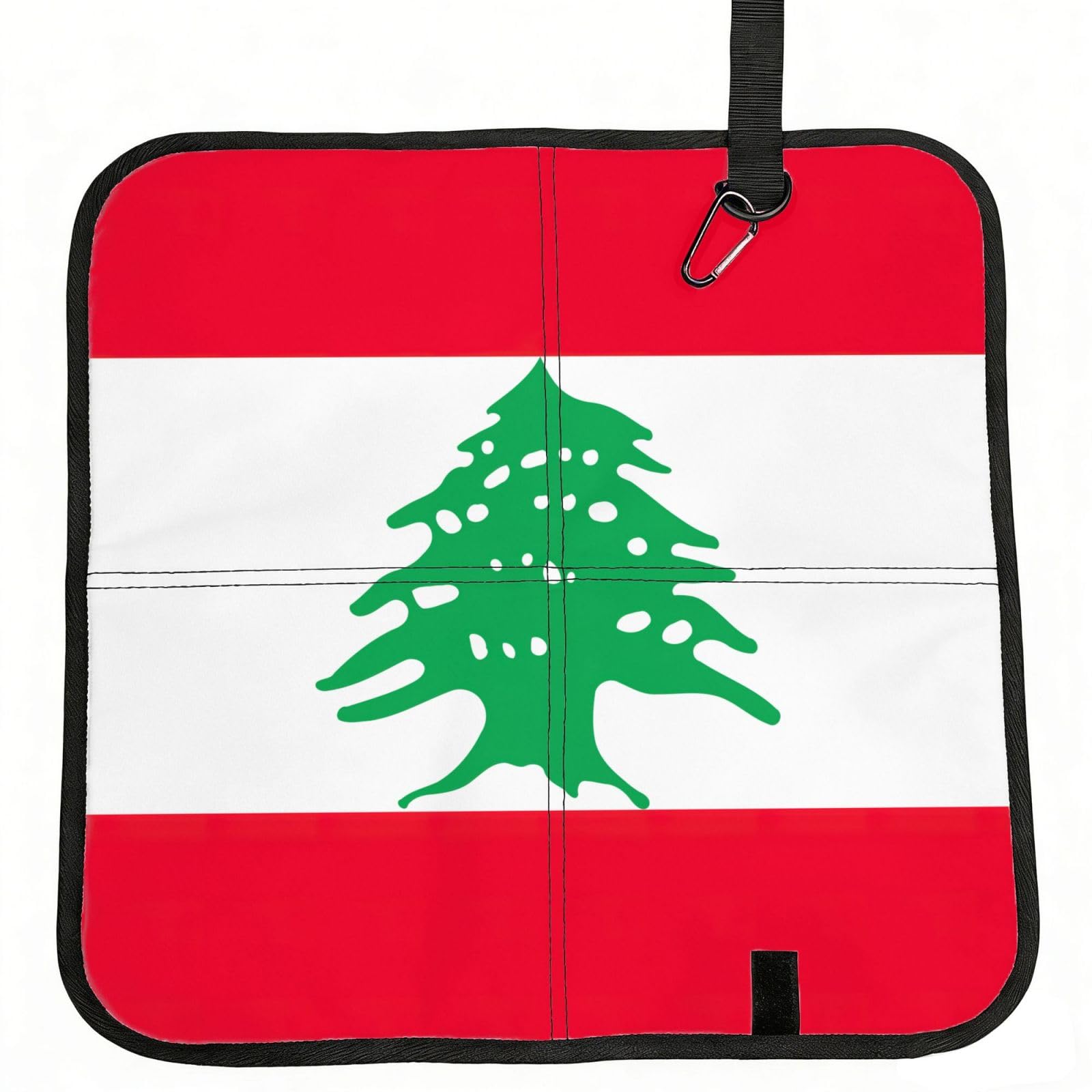 bghdfa Flag Of Lebanon Print Outdoor Sitting Mat Waterproof Oxford Cloth Seat Cushion Folding Foam Camping Seat For Picnic