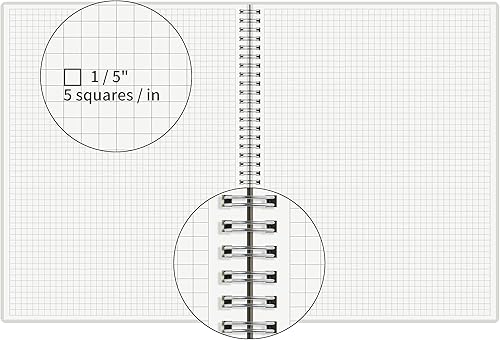 Miniatura 5 de HULYTRAAT Cuaderno de espiral de alambre con rayas grandes de 8.5 x 11 pulgadas, bloc de papel de 5 x 5 pulgadas (5 pies cuadrados), papel blanco