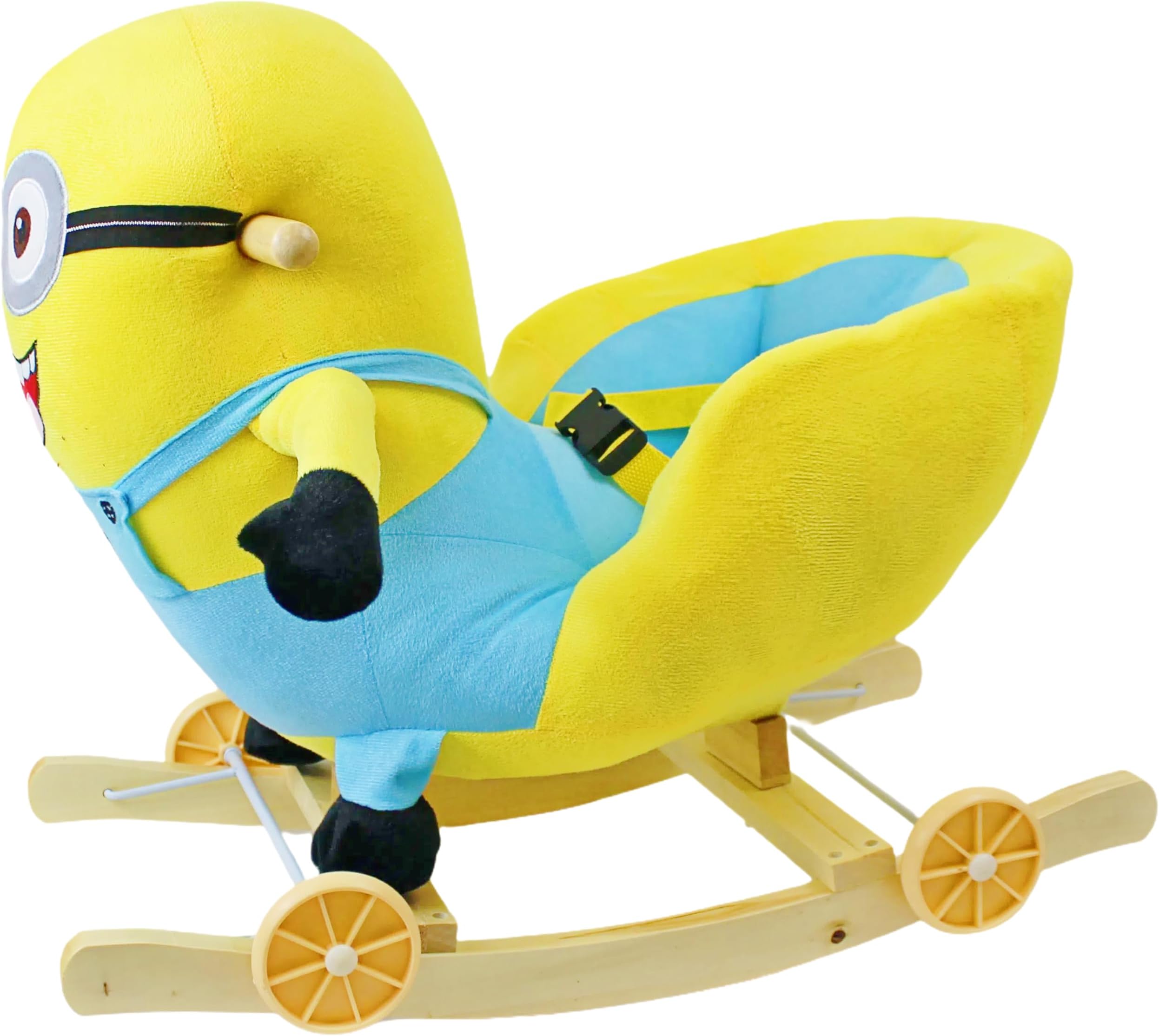2-in-1Plush Me2 Rocking Horse with Wheels Ride-On Rocker & Slider Toy for Toddlers and Kids NO.0702