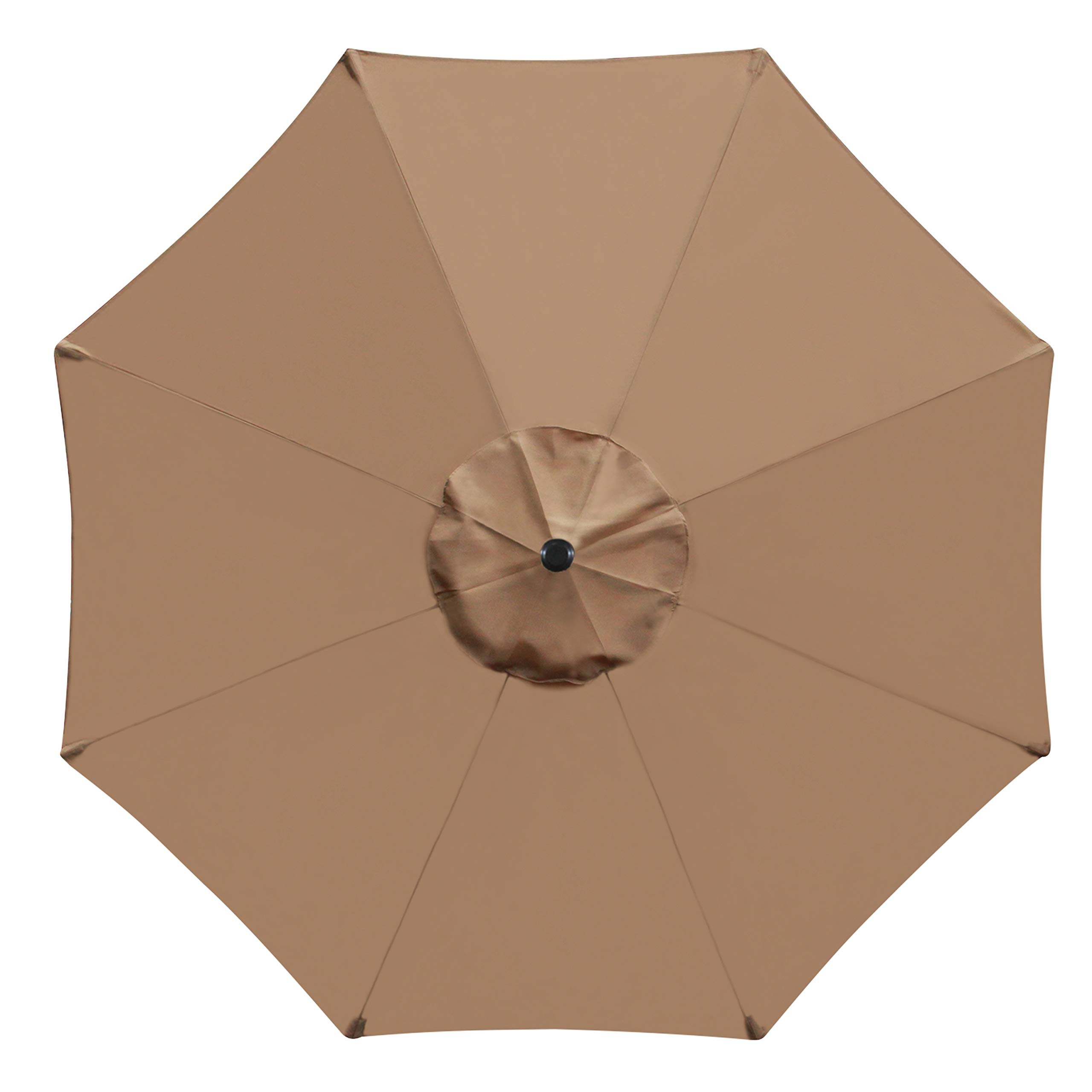 Amazon Com Blissun 9 Outdoor Market Patio Umbrella With Push Button Tilt And Crank 8 Ribs Tan Garden Outdoor