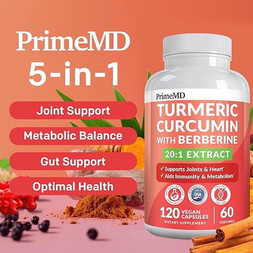Miniatura 2 de Suplemento orgánico de cúrcuma y curcumina 5 en 1 (4210 mg) con berberina, canela de Ceilán, BioPerine y suplementos de jengibre para el apoyo de