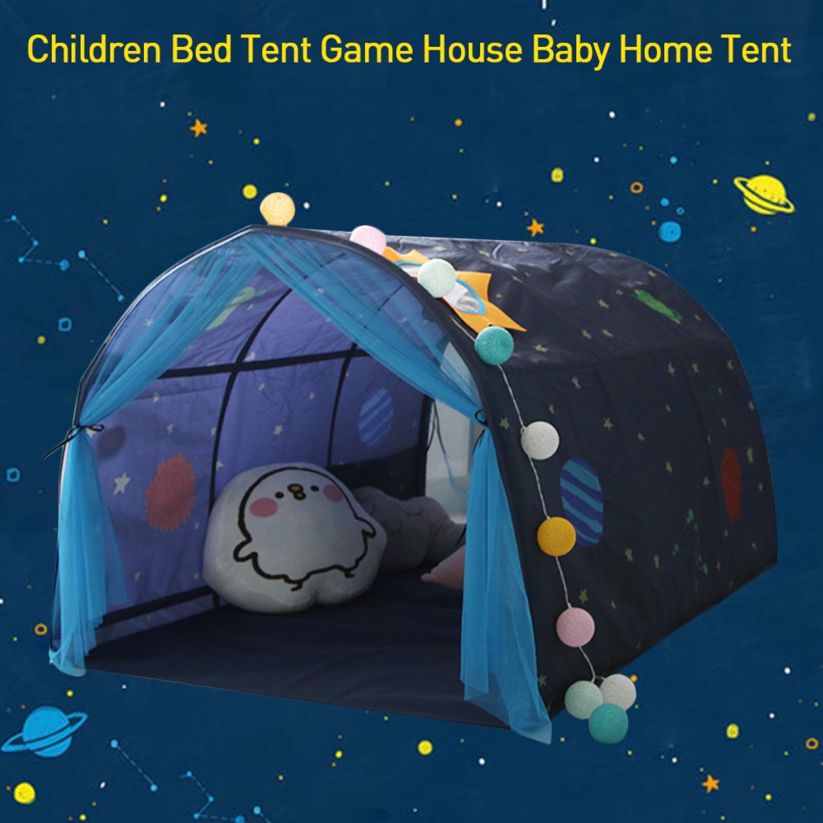 Tente de lit pour Enfant - Maison de Jeu pour, tentes Tunnels, Toit de Couchage, tentes de Jeu d'intérieur Respirantes | Maison de Jeu sûre, abri pour et Filles, Chambre à Coucher