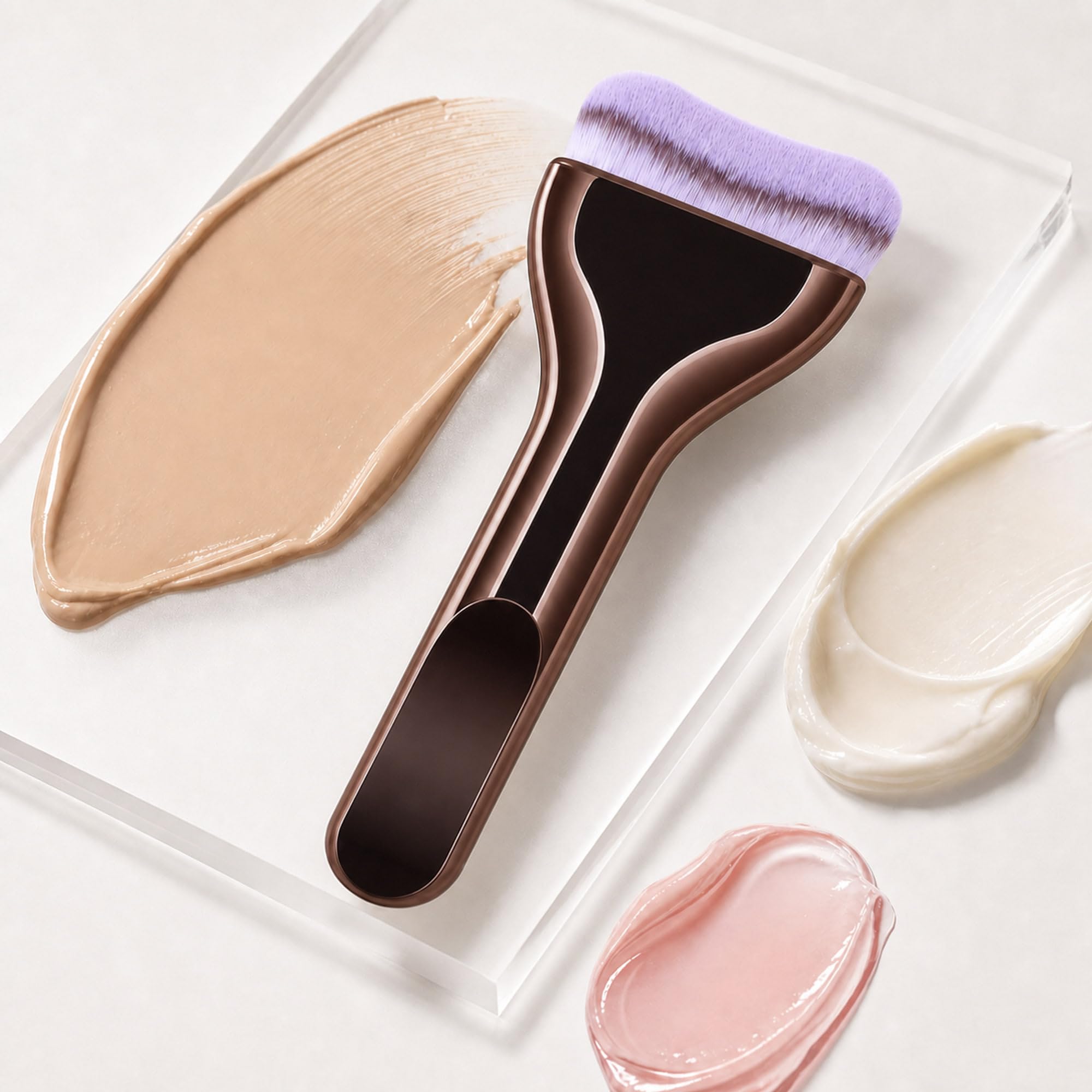 Brocha Facial Marrón con Cerdas Suaves para Base y Mascarillas Spa - imagen 5