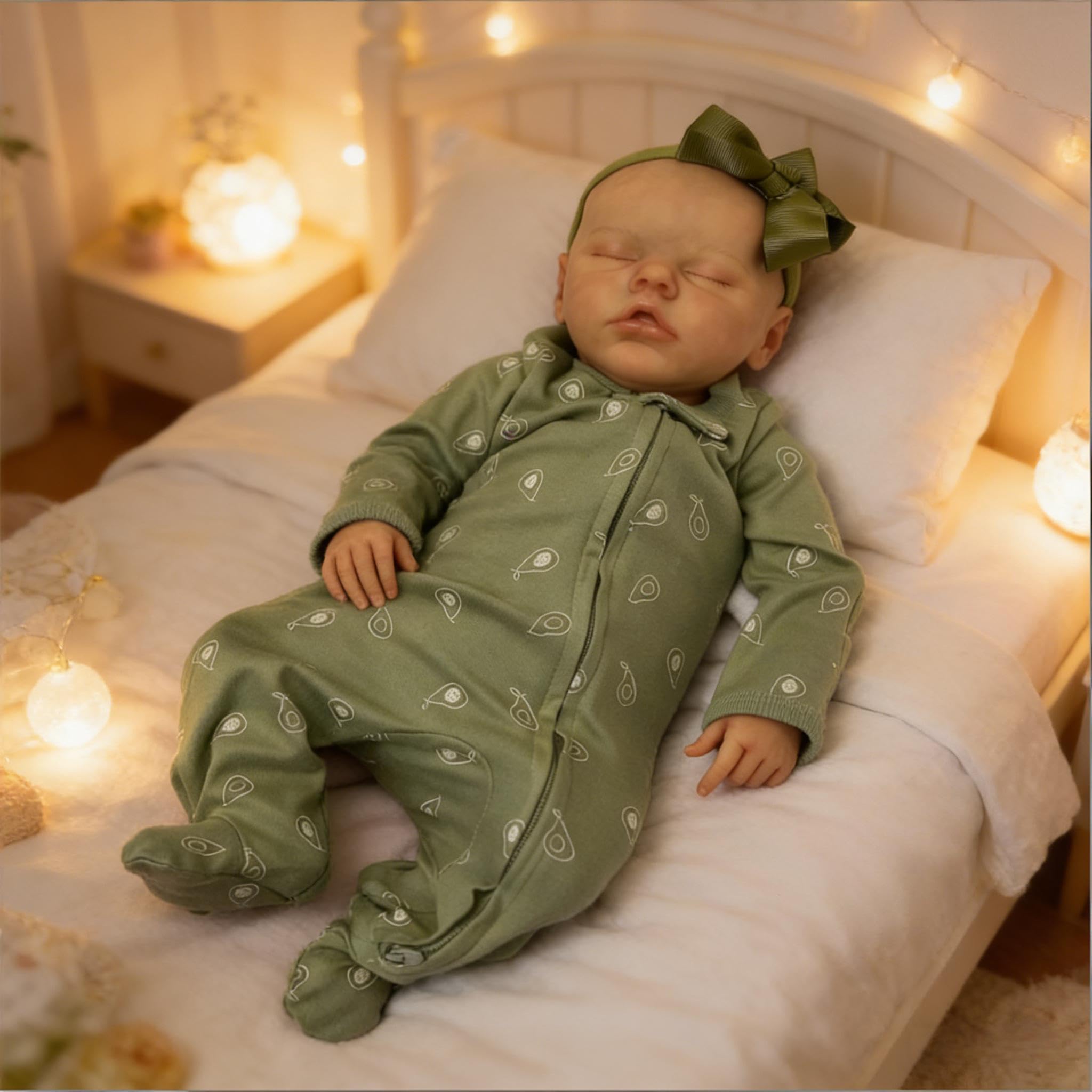 Reborn Baby Dolls silikonowe całe ciało, winylowe, 45 cm, realistyczne, śpiąca dziewczyna, prawdziwa lalka niemowlęca, realistyczna lalka noworodka, z akcesoriami do zabawek