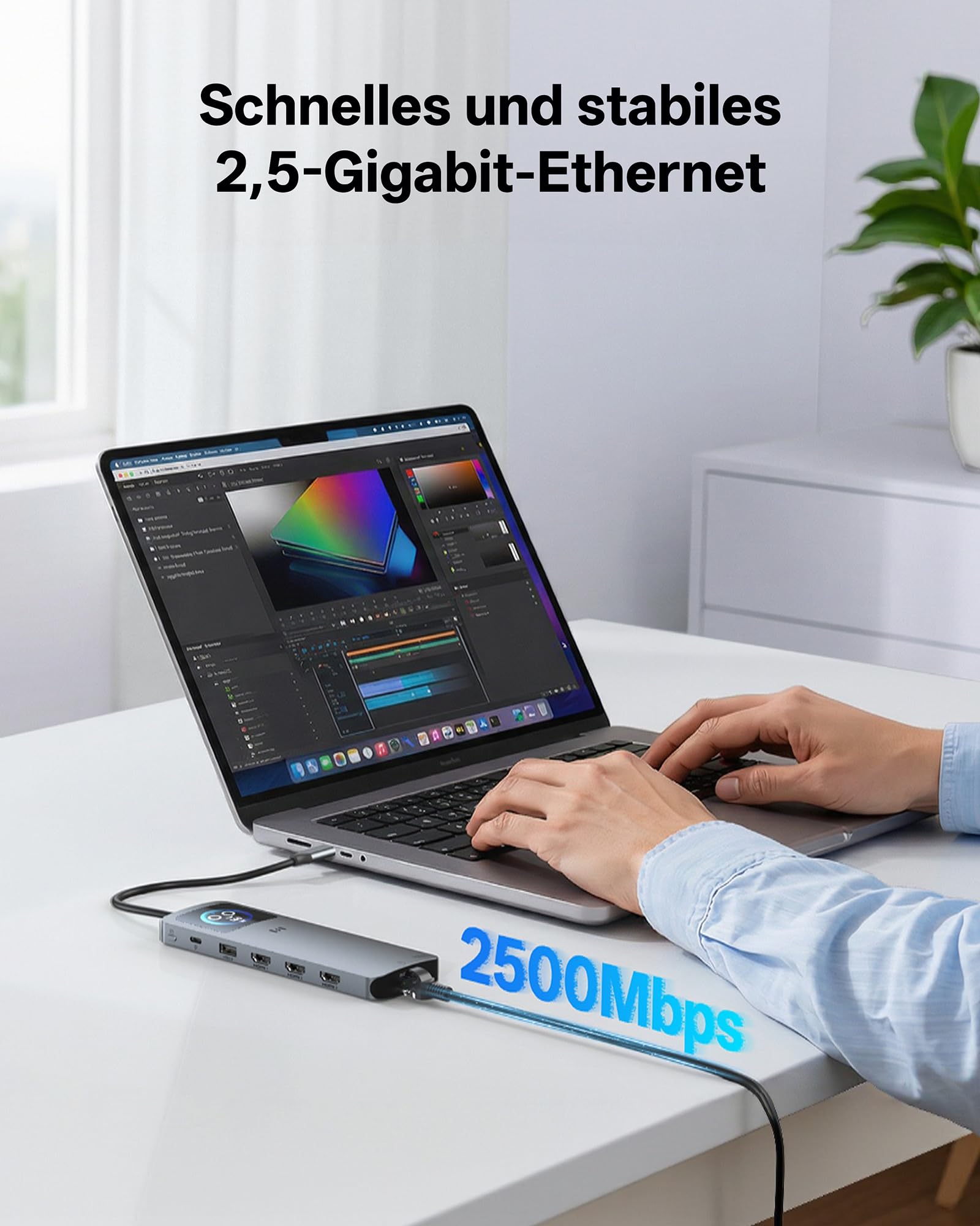 Stacja dokująca USB C 3 HDMI Laptop Dockingstation 3 monitory 13 w 1 Hub USB C Triple Display z 3 x 4K HDMI, 2,5G Ethernet, PD 100W, 5 x 10Gbps USB 3.1, inteligentny wyświetlacz, SD/TF dla Dell HP