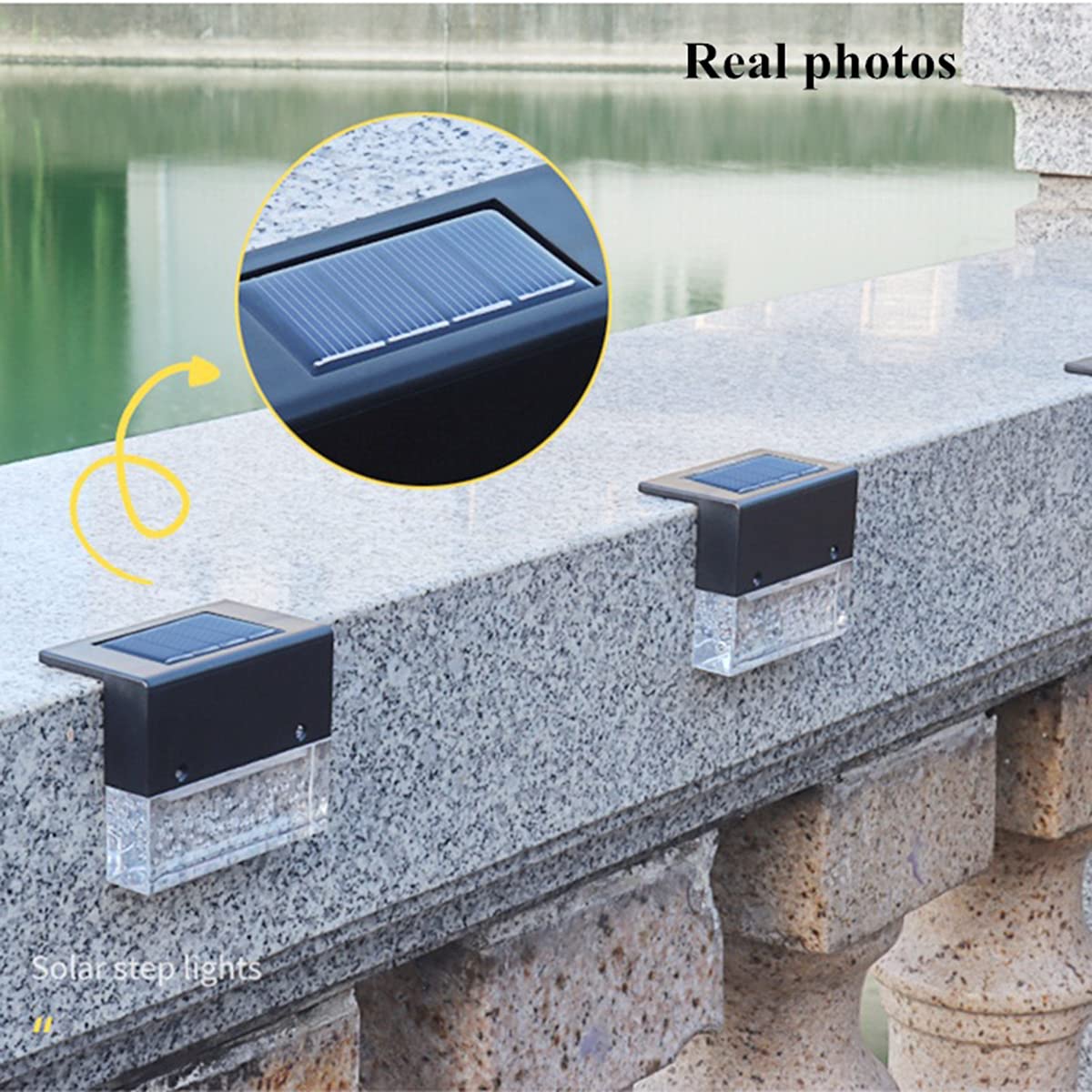 Lampy płotowe solarne na zewnątrz, światła stopniowe RGB, wodoodporne solarne światła do pokładu, lampy ścienne LED do ogrodu na ścieżkę, podwórko, patio, schody, stopnie i płoty, 4 szt