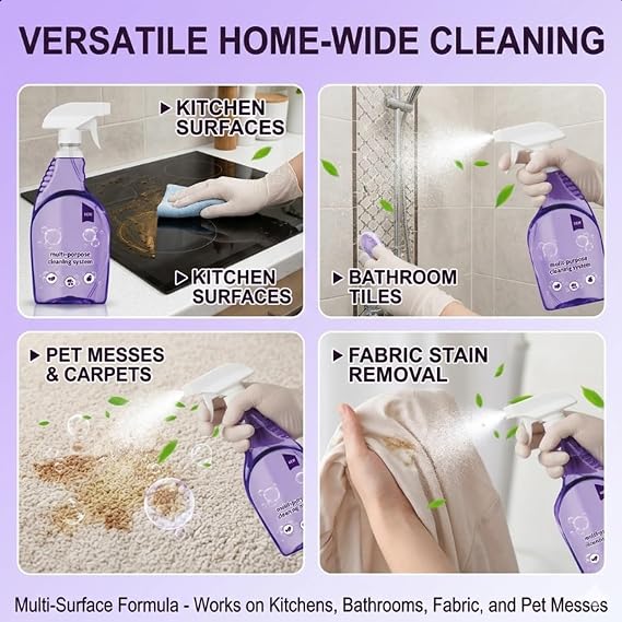 Spray Cleaner For Ovens, All-Purpose Household Cleaners, Ideal Multi-Surface Stain Remover for Kitchens, Bathrooms, Pet Messes & Everyday Household Cleaning (12 Pcs)