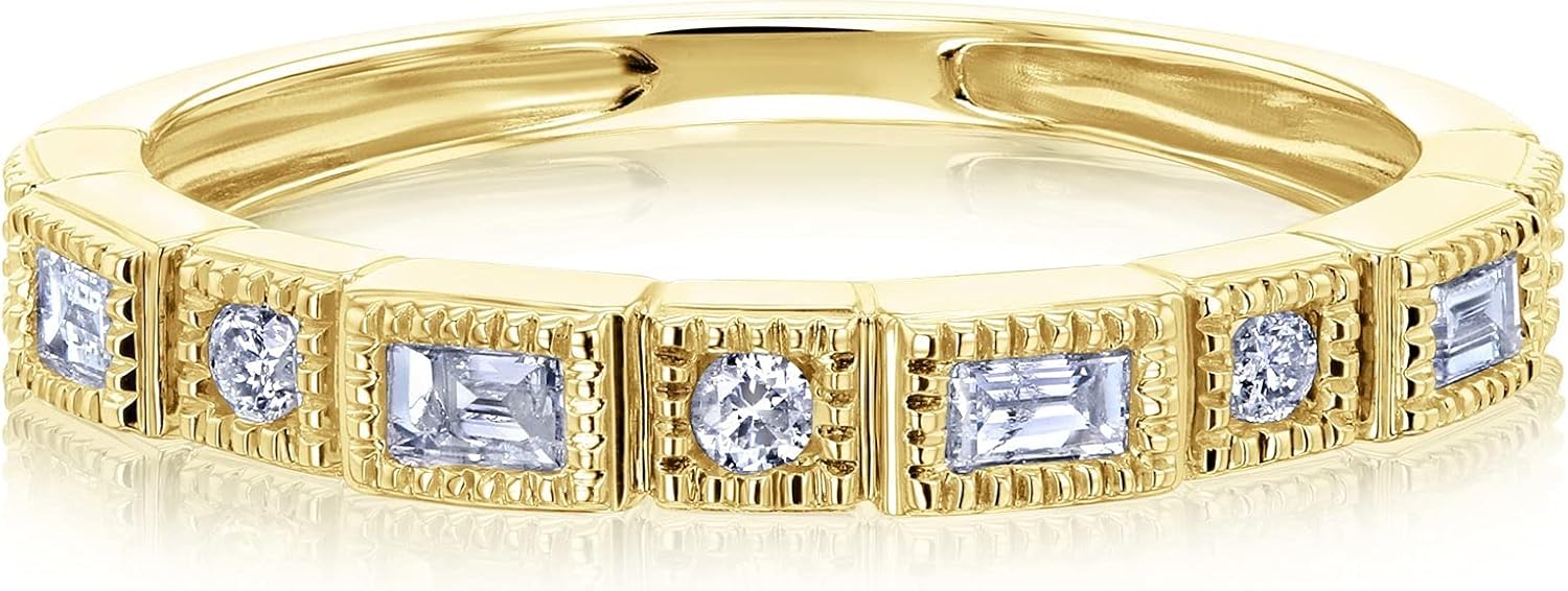 Kobelli Vintage Style Baguette Diamond Band
