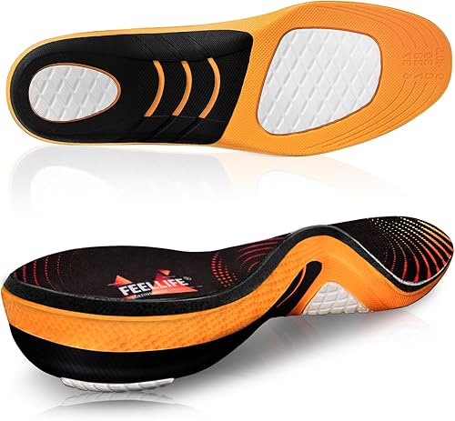 Plantar Fasciitis Relief Shoe Insoles [1-Pair], Arch Support Insoles, Running Athletic Gel Shoe Inserts for Men Women, Orthotic Inserts for Arch Pain [Trim to Fit: Women 4-8]