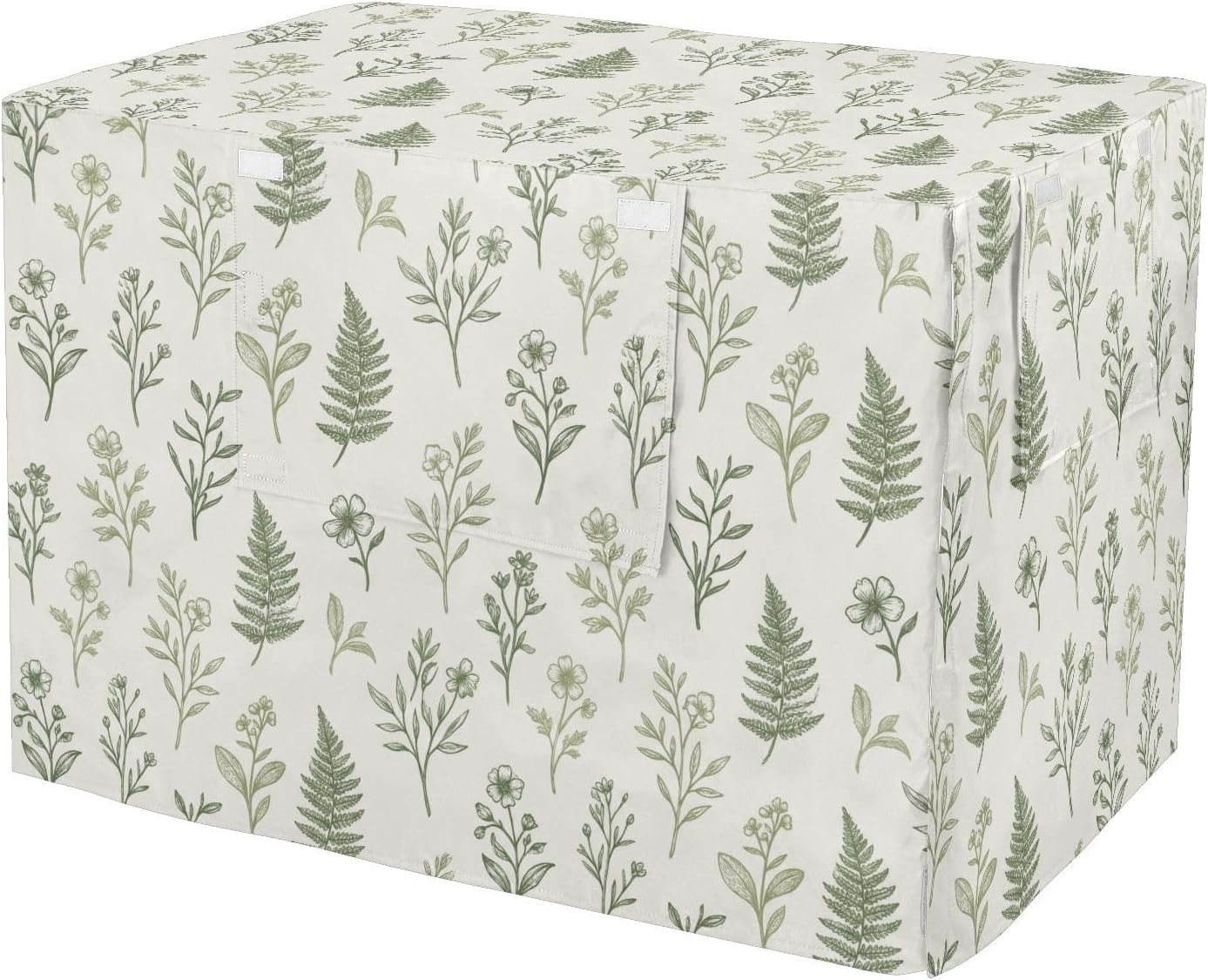 Duty 600D Silver Coated Dog Crate Cover, Water-Resistant Floral Print Pet Kennel Canopy with Mesh Windows for Optimal Ventilation, Universal Fit for Standard Wire Cage, Indoor & Travel