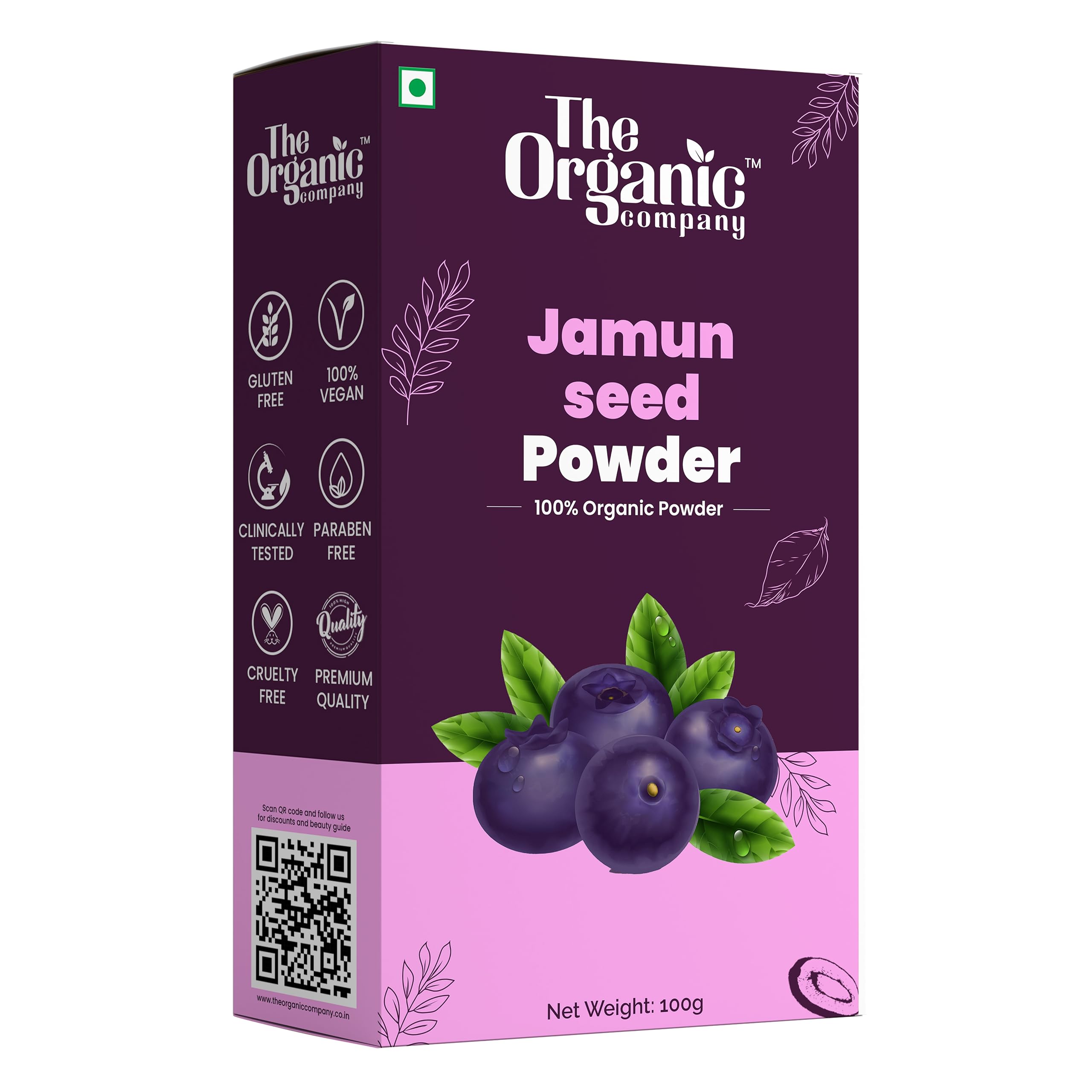 Blackberry Seeds Powder | Jamun Seeds | Java Plum | Jamun Berries For Skin Care(Face Mask, Evens Skin Tone), Heart, Diabetes, Weight Loss and Immunity Booster, Good for Diabetes Control