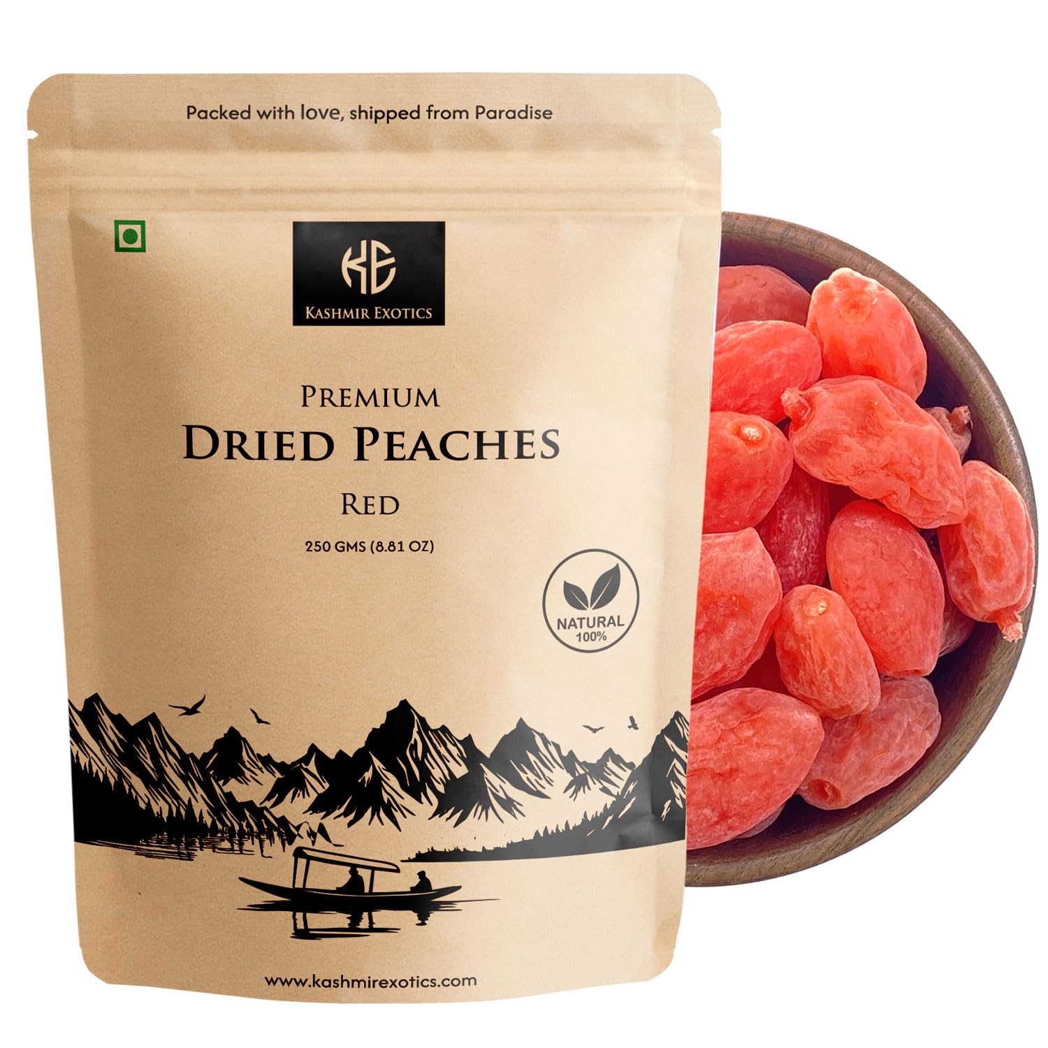 ピーチ様 Kashmir Exotics Premium Dried Red Peaches 250g – 100% Natural