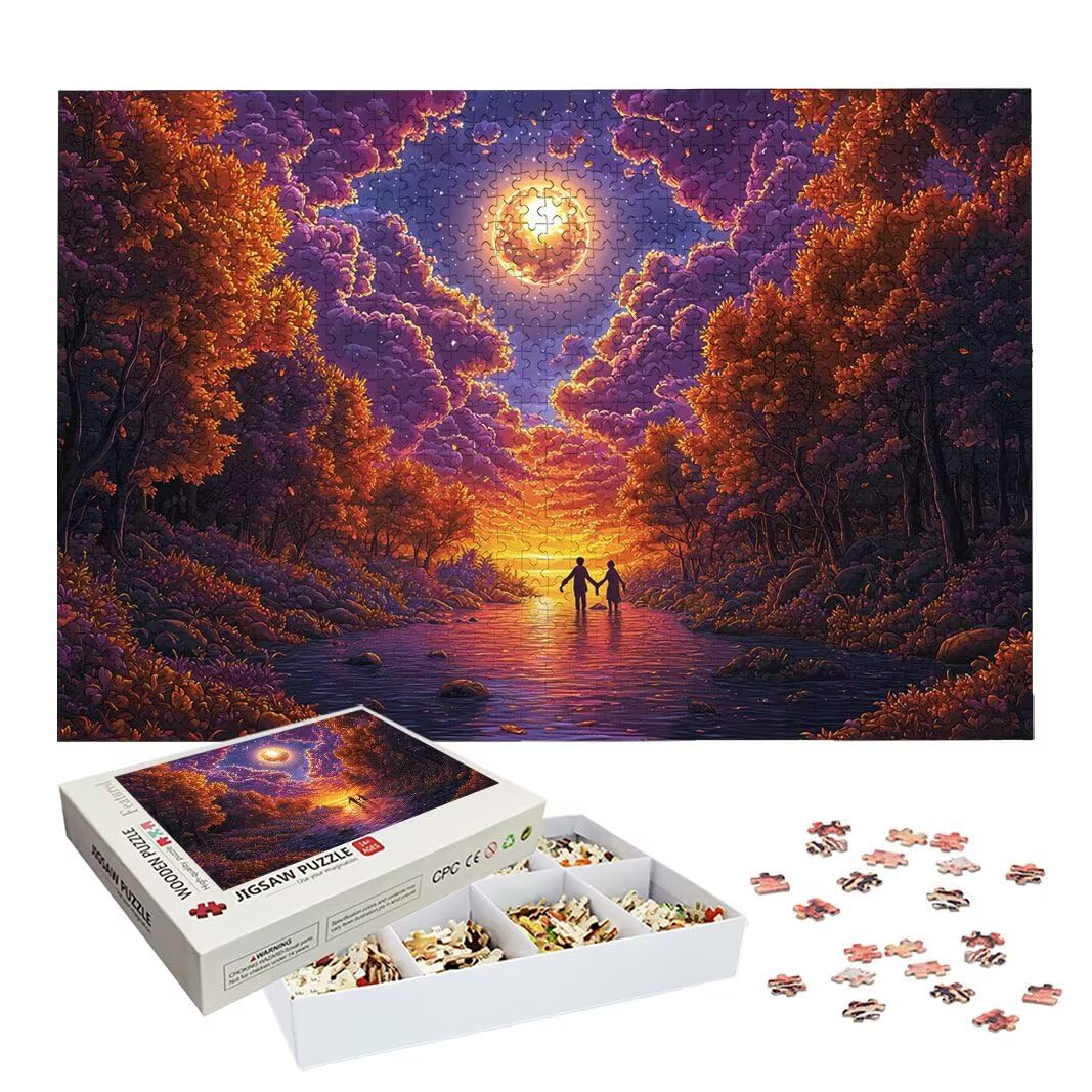 Puzzle 2000 Piezas, Puzzle Paisaje de Madera para Adultos, Regalos -2356