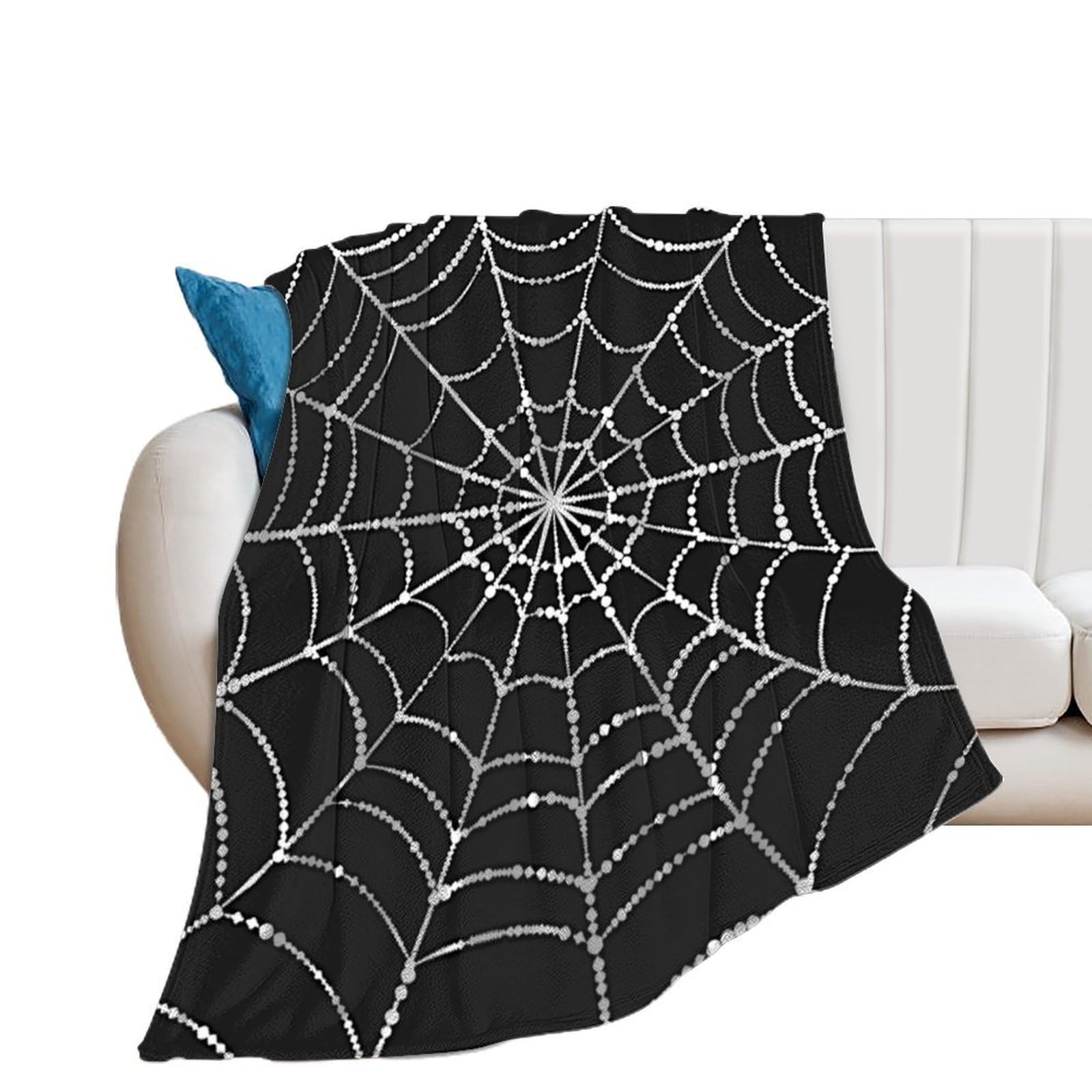 OUTBDNVFSA Goth Spider Web Throw Blanket Lightweight Summer Blankets for Bed Sofa Camping Travel