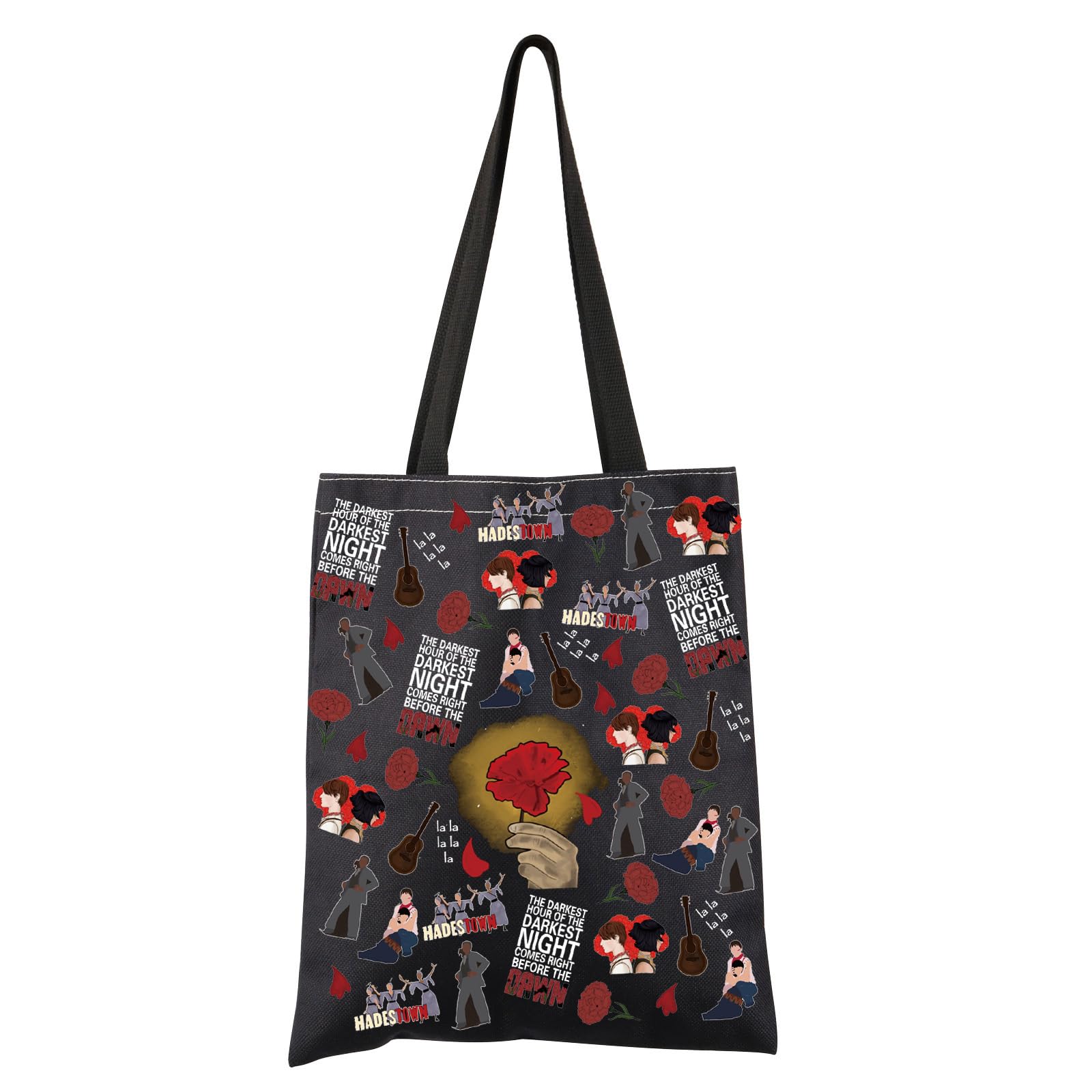 FEELMEM H Musical Tote Bag The Darkest Hour Of The Darkest Night Comes Right Before The Dawn Shoulder Bag