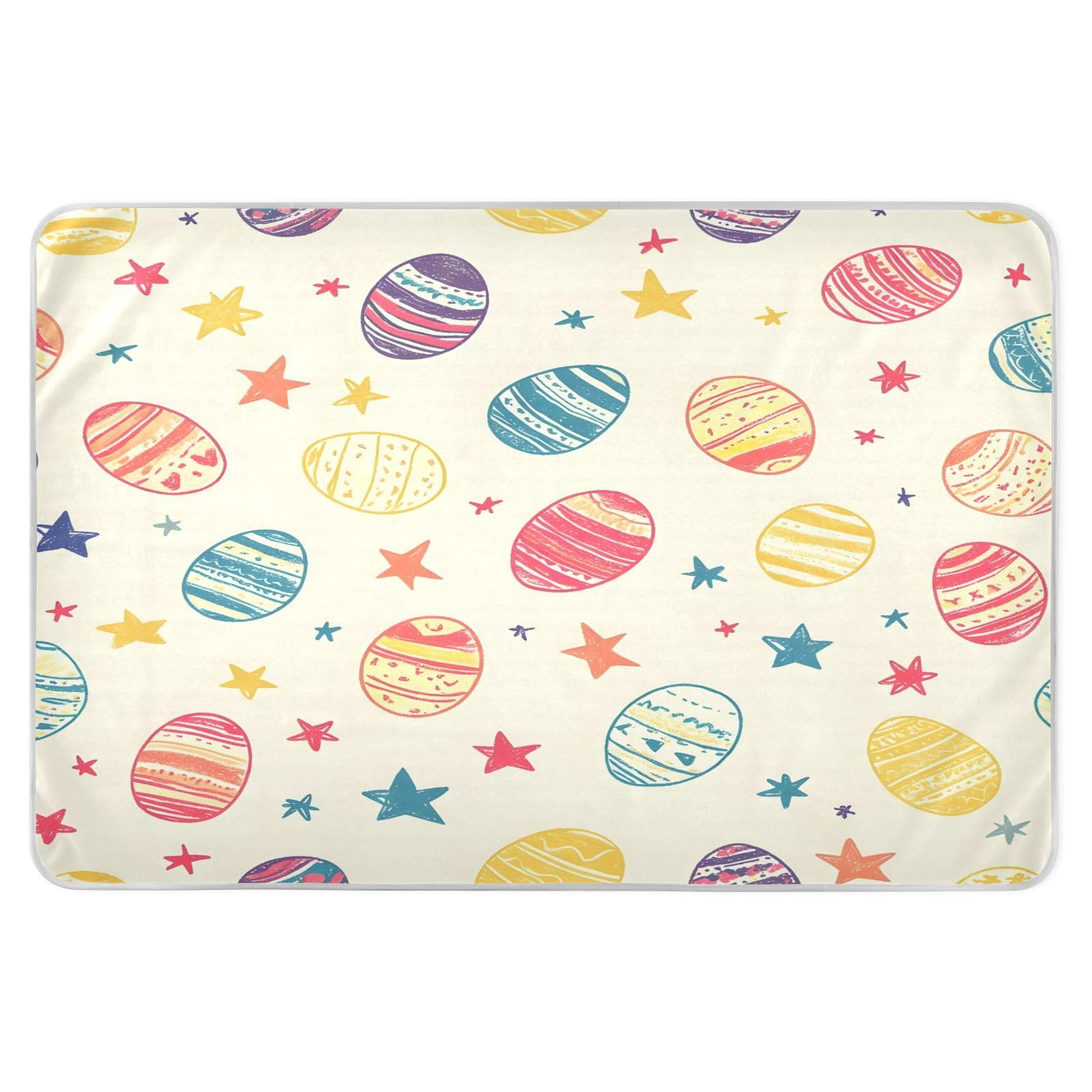 BOESI Doodle Easter Egg Pattern Waterproof Pads for Bedwetting and Incontinence, Reusable Pads, Reusable Diaper Pads for Bed, Sofa, Travel