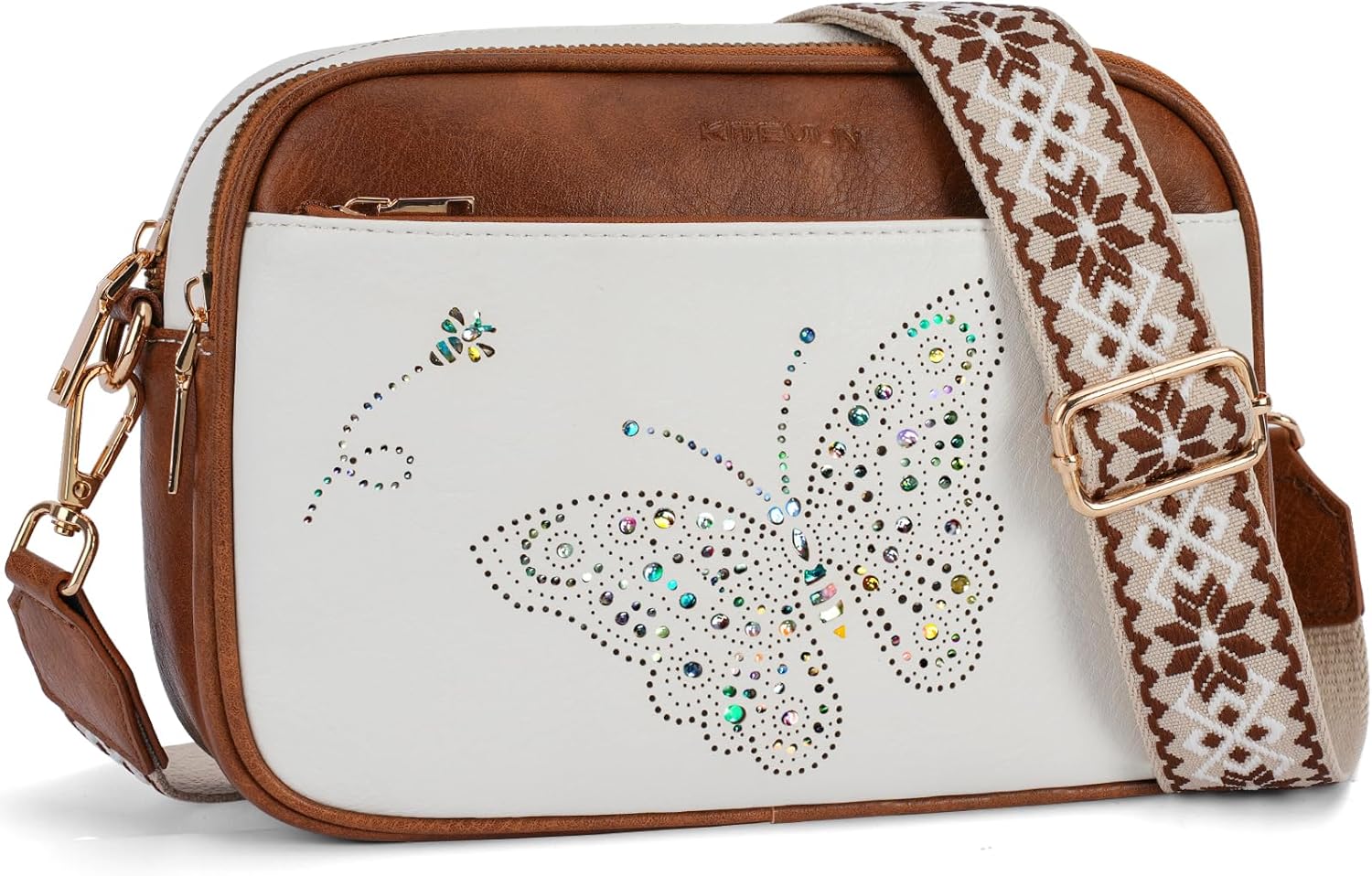 KITEVIUN Crossbody Purse for Women Vegan Leather Small Crossbody Bags with Adjustable Strap Multiple Pockets