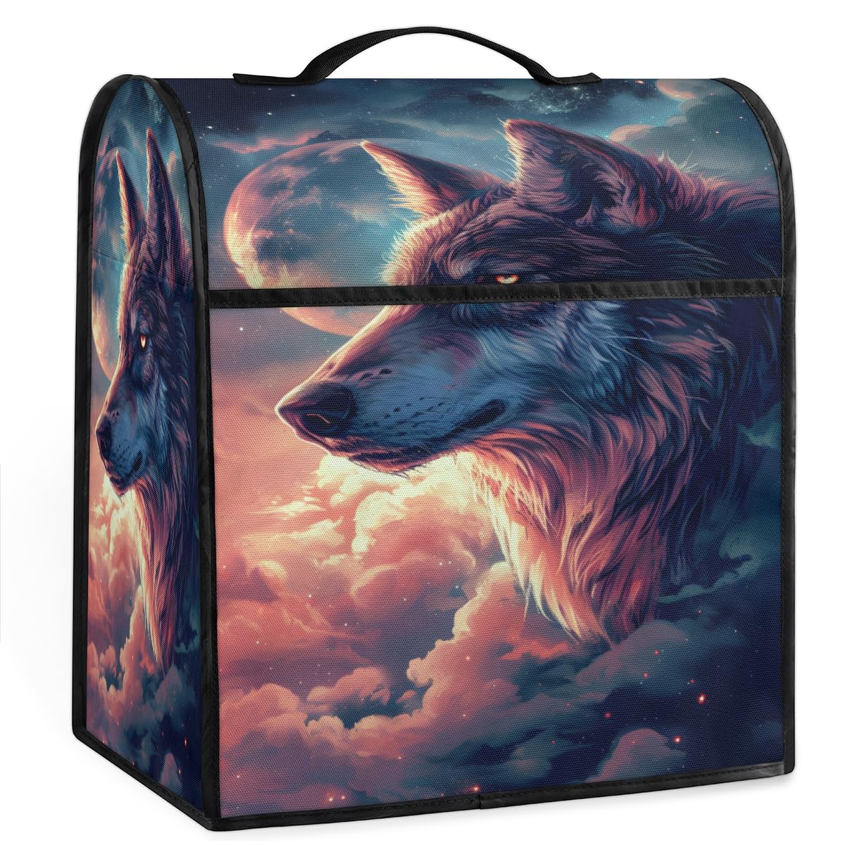 Coffee Maker Cover Moon Wolf Bohemia Kitchen Appliance Covers Small Appliance Covers Blender Cover Juicer Cover Dust Covers for Kitchen Appliances with Top Handle and Pockets,Washable,C172