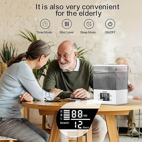 Miniatura 2 de Humidificadores de aire para dormitorio y bebé, hogar y plantas  KUICH Humidificadores de niebla fría de 2.4 L para guardería, humidificador de aire