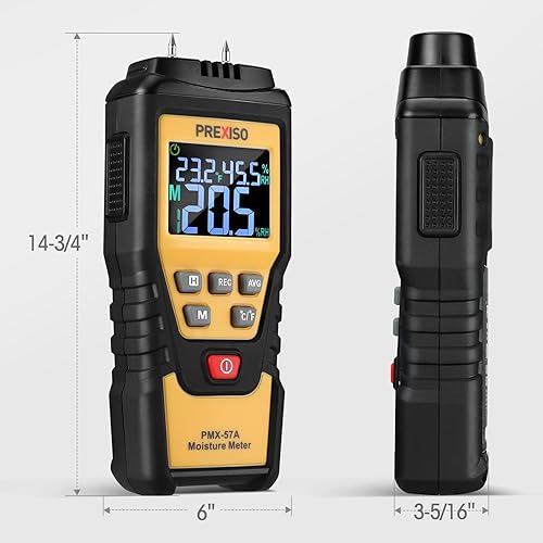 Miniatura 7 de PREXISO Medidor de humedad de madera  7 en 1 medidor de humedad digital para leña, carpintería, paredes, hogar, paneles de yeso, papel, lector de