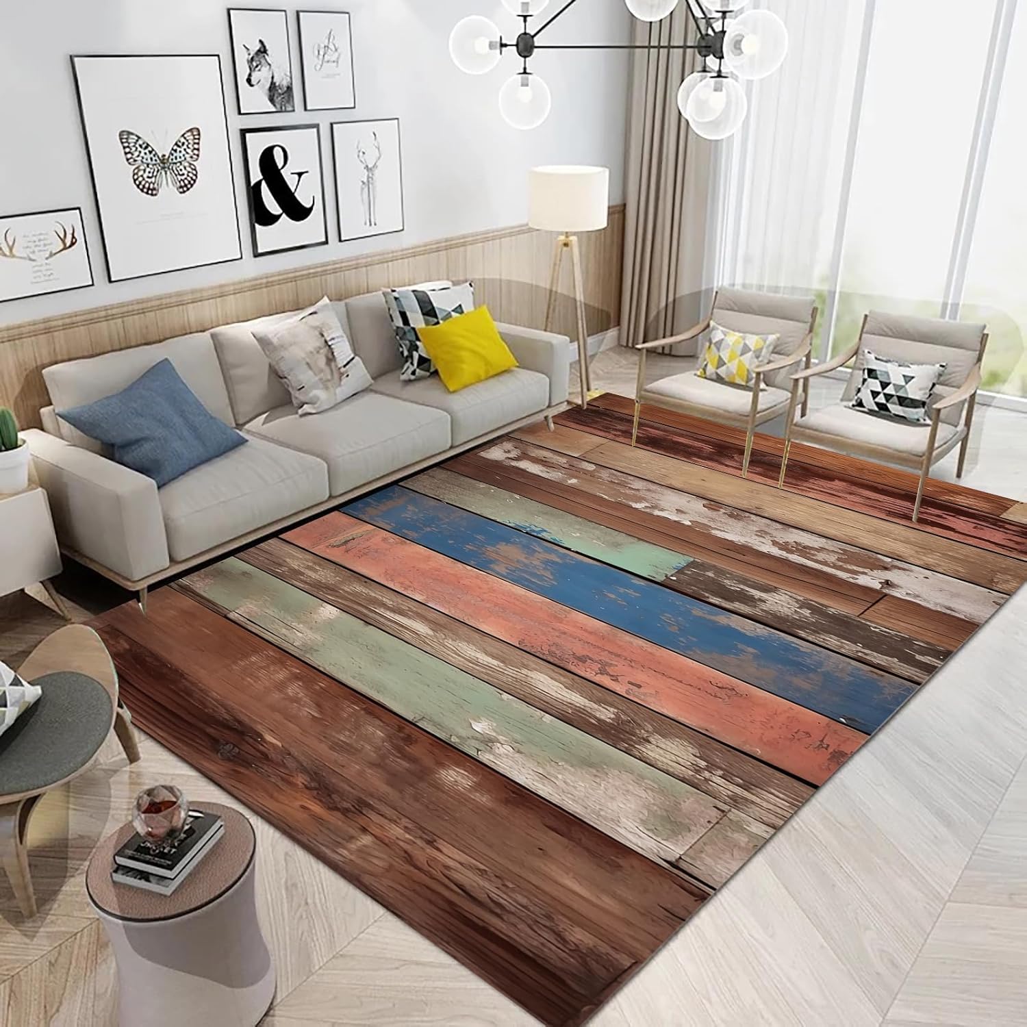 Tapis salon facile à nettoyer pour effacer les taches de nourriture et de jeux d'enfants