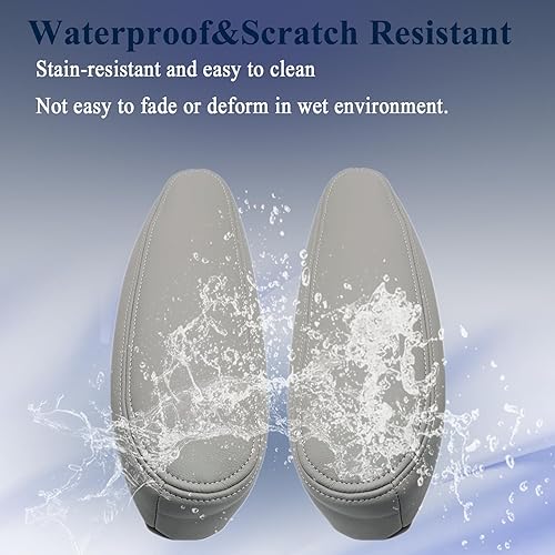 Miniatura 2 de 2 fundas de repuesto para reposabrazos de asiento, color gris peltre 922 o 92i, cuero de microfibra compatible con Chevy Silverado Tahoe Suburban