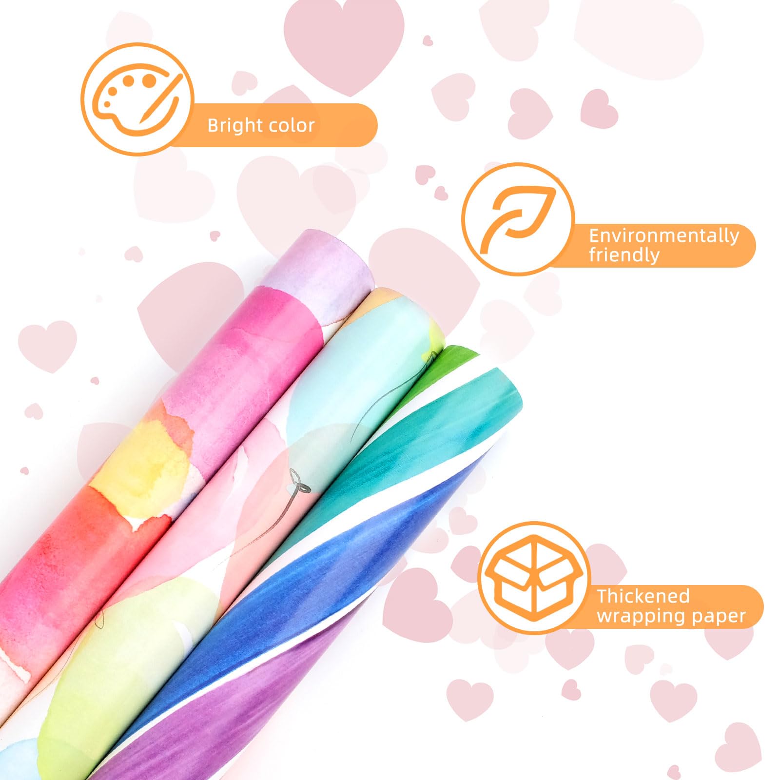 Cadeaupapier Little Bear pink/blue | 70x200cm | Dubbelzijdig