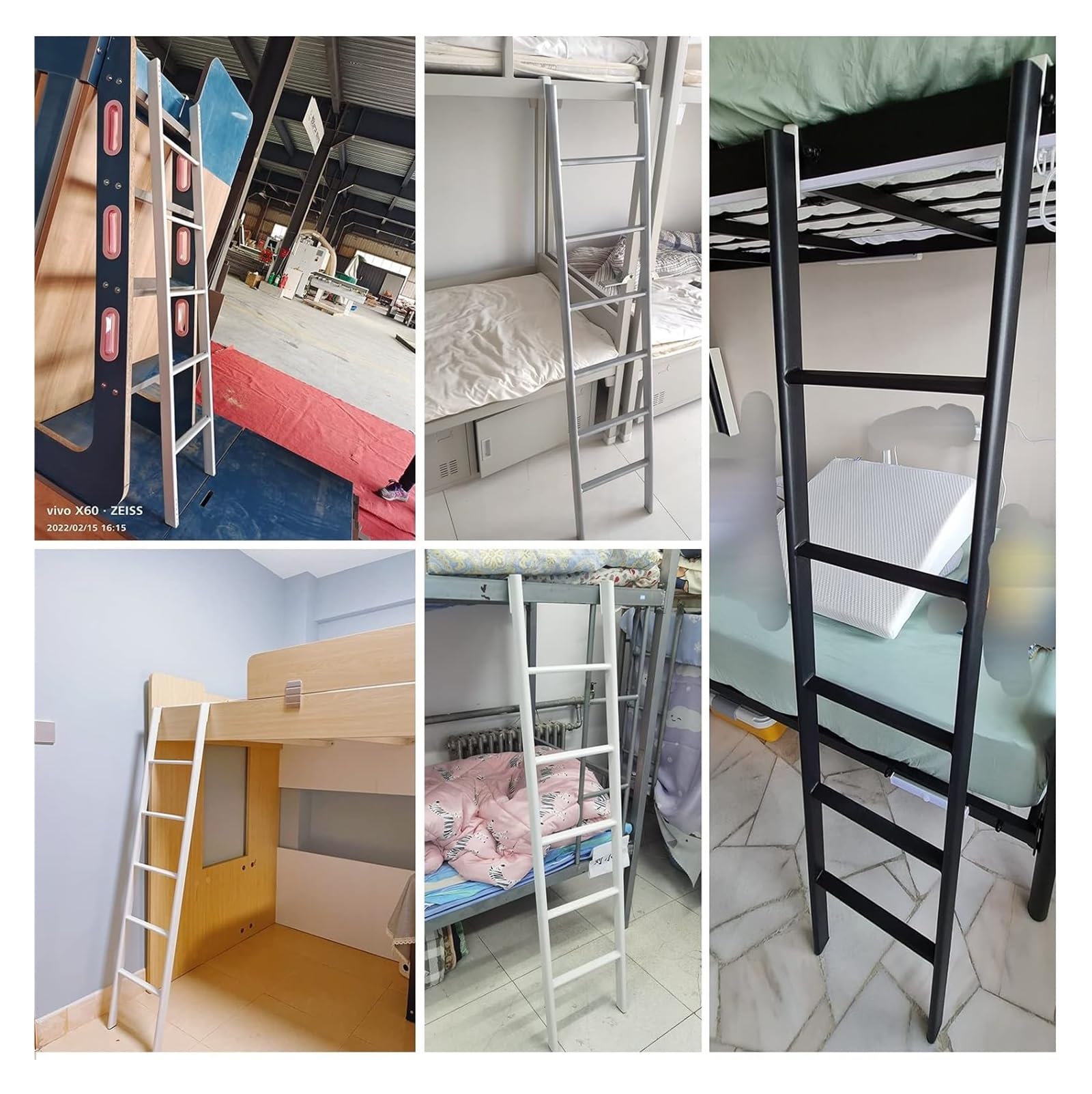 Escalera para literas de autocaravanas de 150 cm (59"). Escalera de Acceso para caravanas y autocaravanas. Escalera Plateada para Adultos. Ideal para Acceder fácilmente a Las literas.