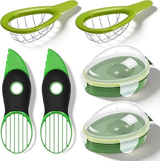Avocado 6 Piece Set, Includes Avocado Slicer, Cutter and Airtight Storag...