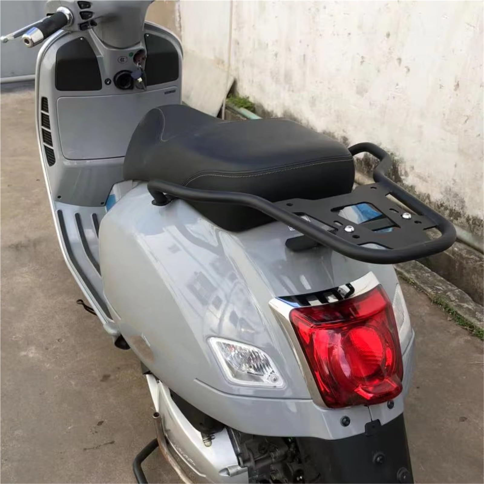 Baúl Soporte Estante Portaequipajes Para Para Vespa Para GTS 300 250 125 Para GTV 300 Portaequipajes Fijador Soporte Trasero(Silver)