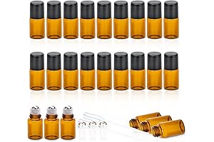 Amber Glass 2 ml Essential Oil Roller Bottles 24 Pack