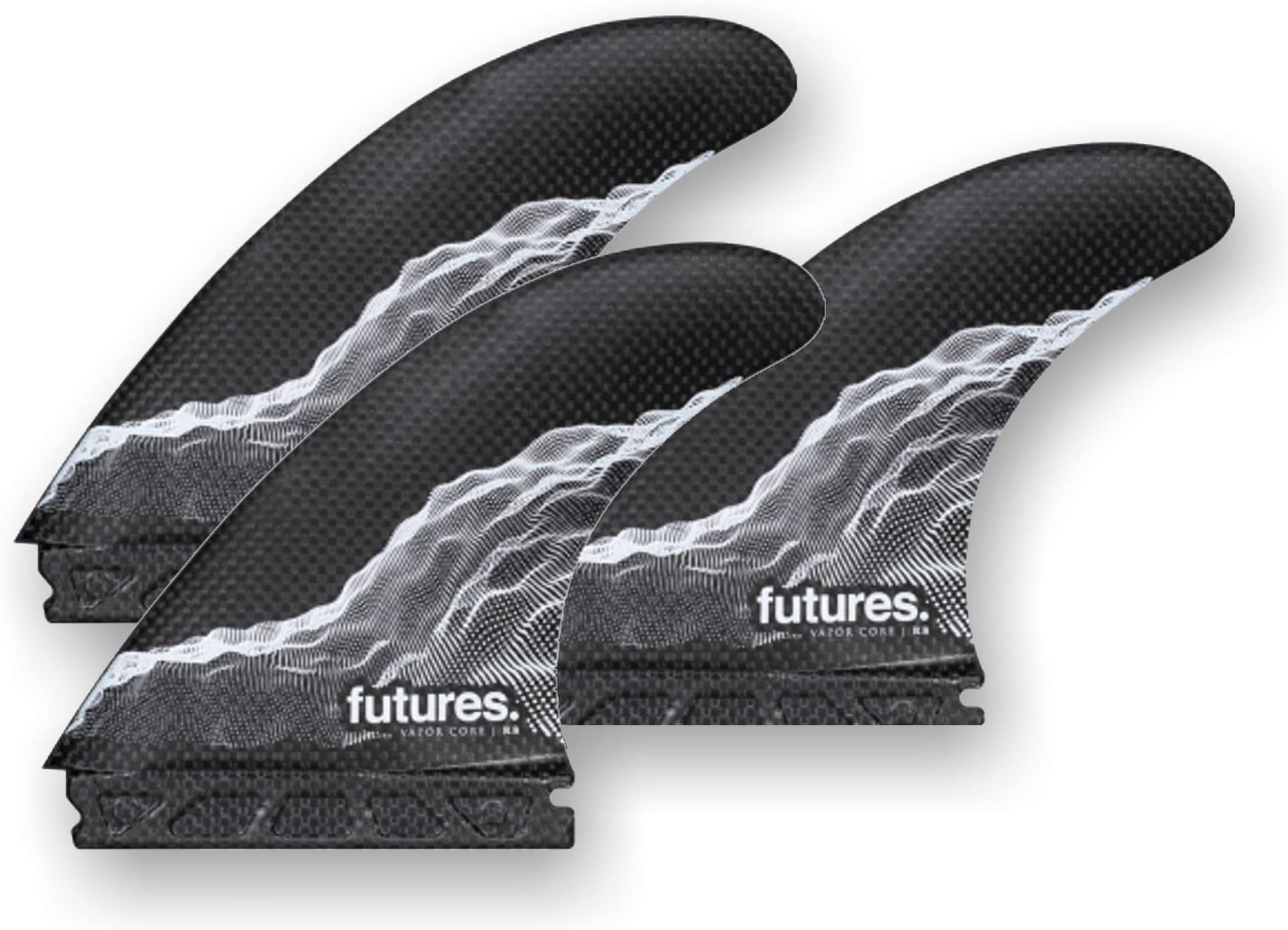 Futures Fins R4 Vapor Core Thruster Fins Carbon-White Small