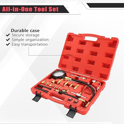 Miniatura 5 de ATP Coches de gasolina del indicador de presión de la prueba del probador del inyector de la bomba de la inyección de combustible de 0-140 PSI
