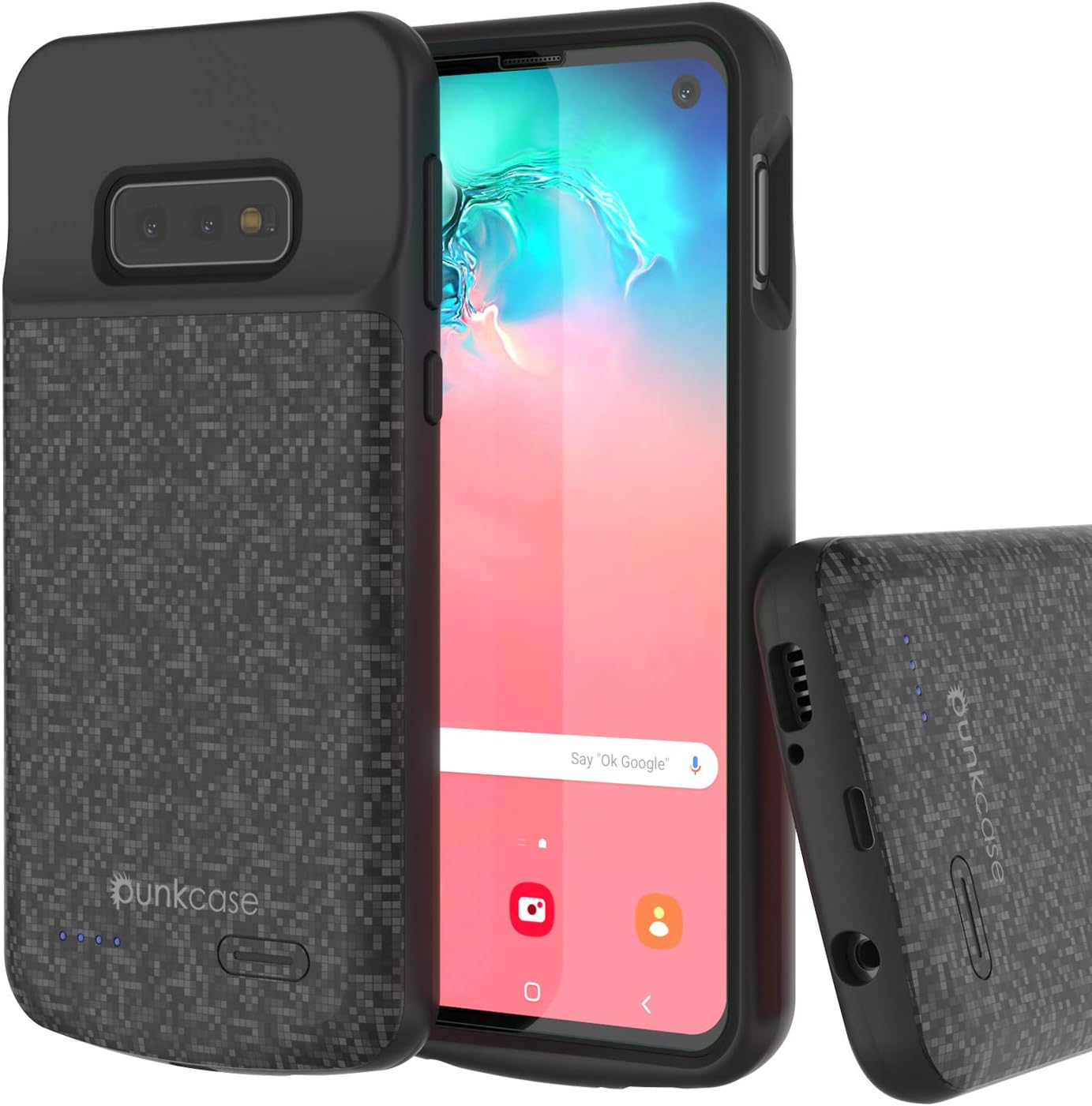 PunkJuice S10e Battery Case, 4700mAh Fast Charging Extended Power Bank W/Screen Protector | IntelSwitch | Slim, Secure and Reliable Compatible W/Samsung Galaxy S10e Edge [Black]