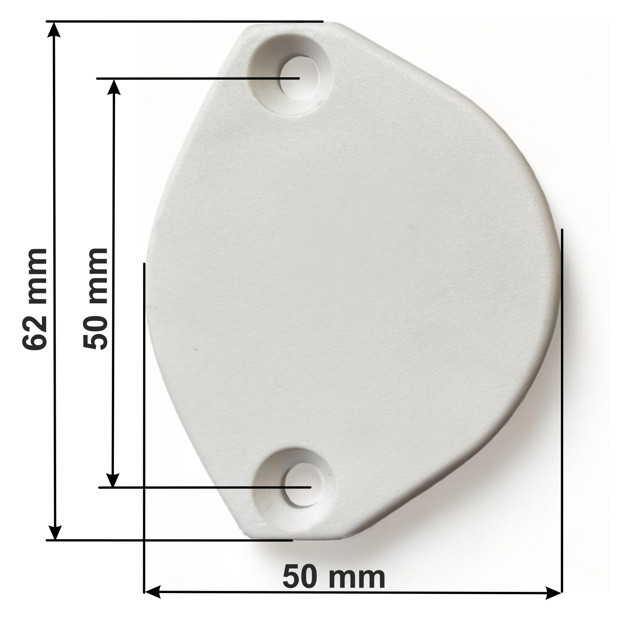 Teletoldo® Abdeckkappen für Markisenrohr PG1 – Packung mit 2 Stück – weiße Oberfläche aus technischem Kunststoff, resistent gegen Sonne und Wasser – vor dem Kauf gut messen
