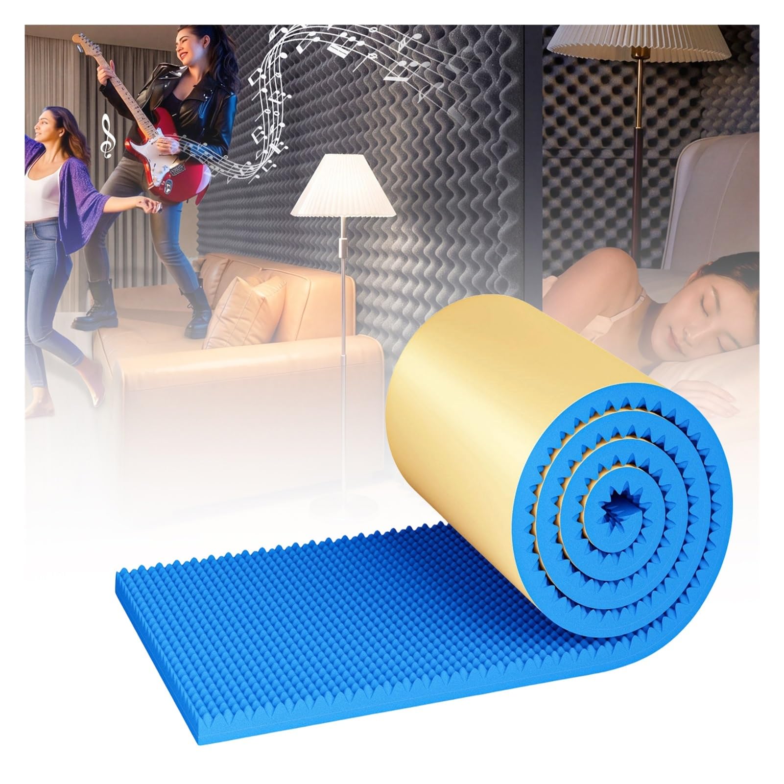 Rollo Espuma Acústica Pared Ignífuga(D,3cm/1x8m)