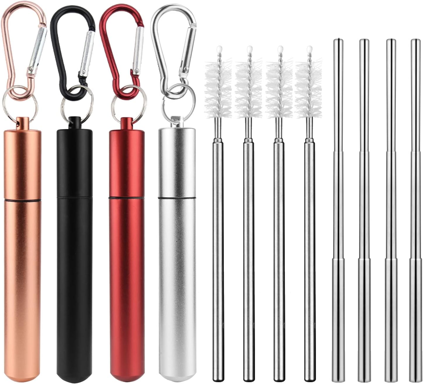 HEBEOT Türfeder-Set Aus Edelstahl - 5 Stück Mit Teleskop-Mechanismus Für Sicheren Verschluss