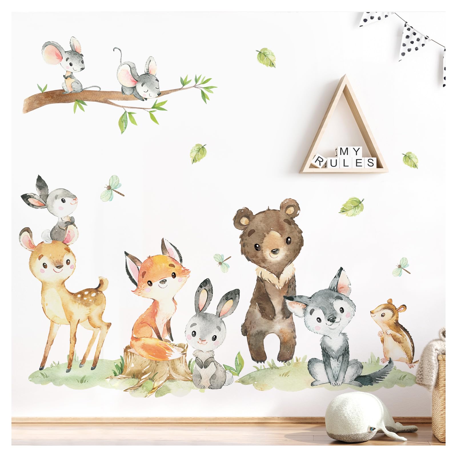 Grandora Muursticker bosdieren kinderkamer muursticker muursticker DL772-5