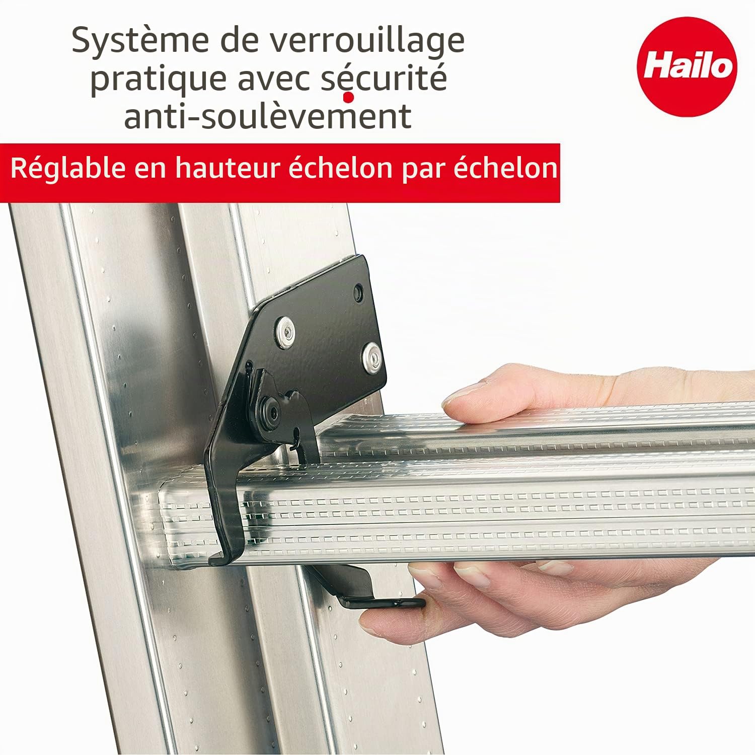 Echelle coulissante à Main 2 Plans 2x12 échelons 6m/6,75m en Aluminium Hailo ProfiStep Duo