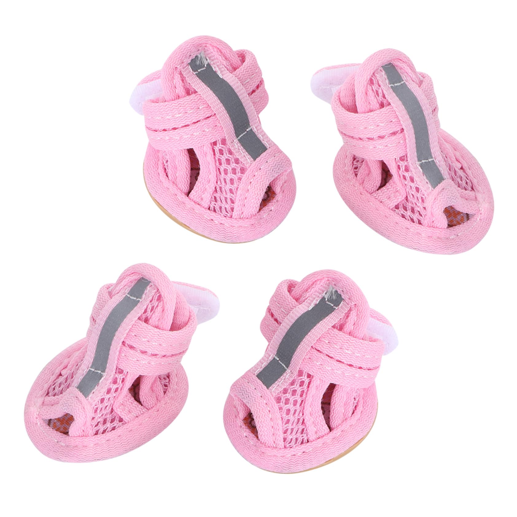 Sandales maille pour chiens BESPORTBLE rose, lot de 12 pièces respirantes