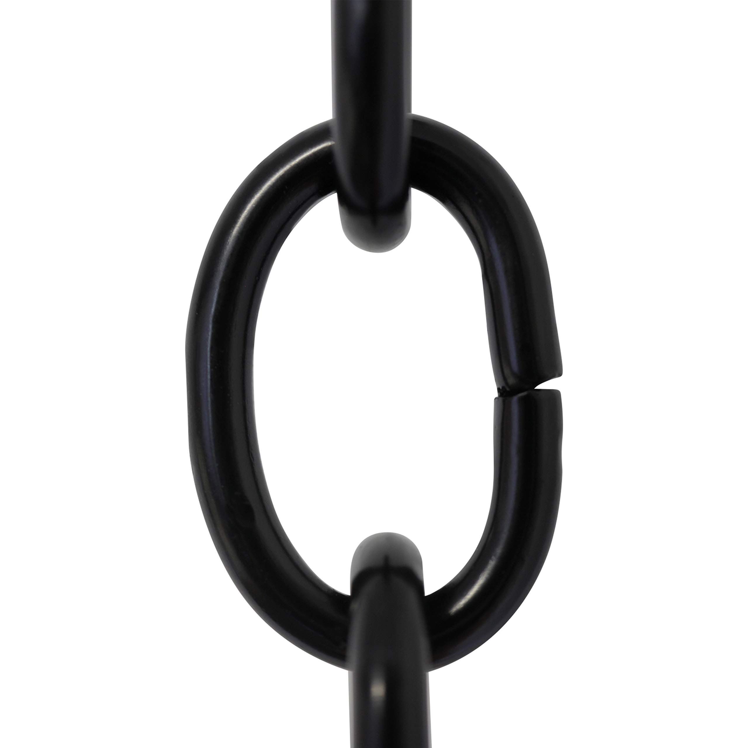 RCH Hardware CH-S56-11S-BLK-3 |9 Gauge Steel Chandelier Chain for Lighting and Hanging Fixtures - Standard Links (3 ft/1 Yard, Black)