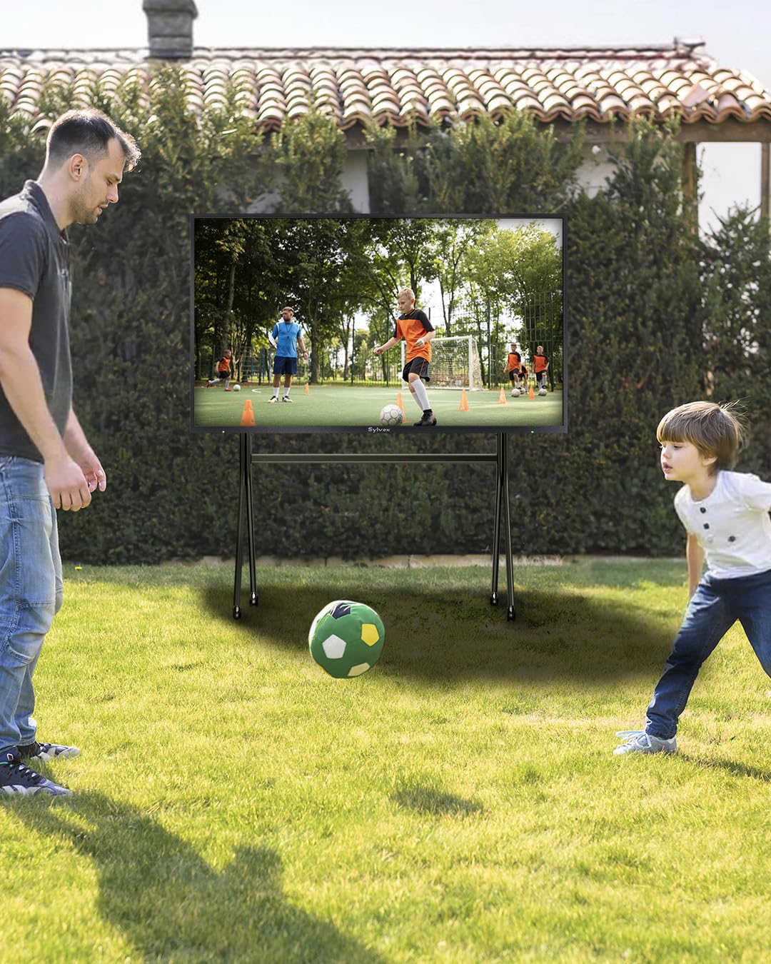 SYLVOX 65" Televisor de Exterior, 2000Nits Legible a la luz del Sol, 4K UHD Google TV, Dolby Atmos, DVB-T2/S2/C HEVC, IP55 Resistente Outdoor TV al Agua para Jardín, Terraza & Piscina (Pool Pro 2.0)