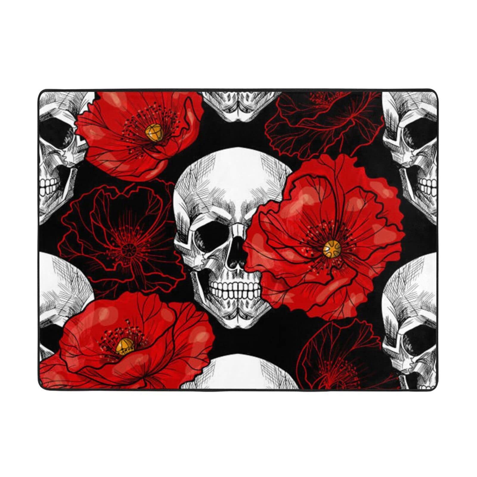 Tapis de sol tête de mort BAFAFA pour yoga et salon