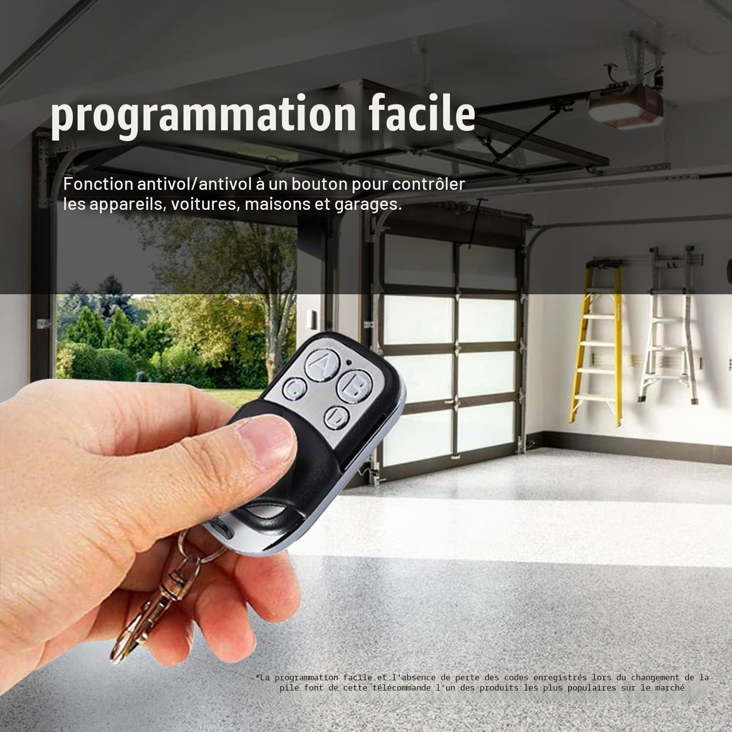 Leyf Lot de 10 télécommandes de Porte de Garage 433 MHz Télécommande Universelle Portail 4 canaux Compatible avec Code de fréquence 433 MHz Émetteur Manuel Réglage Facile Ouvre-Porte de Garage