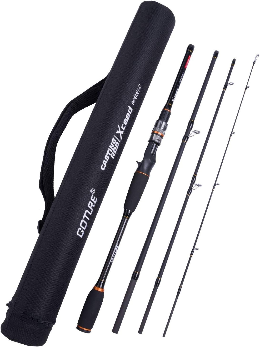 - Travel Fishing Rods, 4 Piece Fishing Pole with Case/Bag, Casting/Spinning Rod,Ultralight Fishing Baitcasting Rod 7ft for Saltwater Trout, Bass, Walleye, Pike