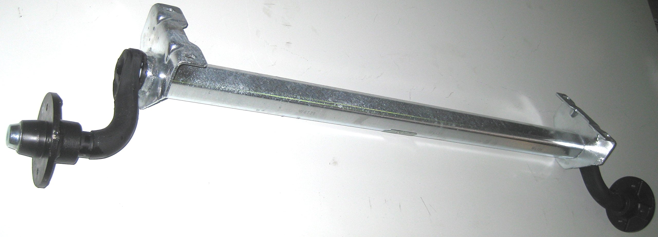 Eje con freno para remolque Montana Explorer. Cota de fijación: 1050mm Largo total: 1460 mm Ataque: 4 agujeros Masa máxima: 750 kg